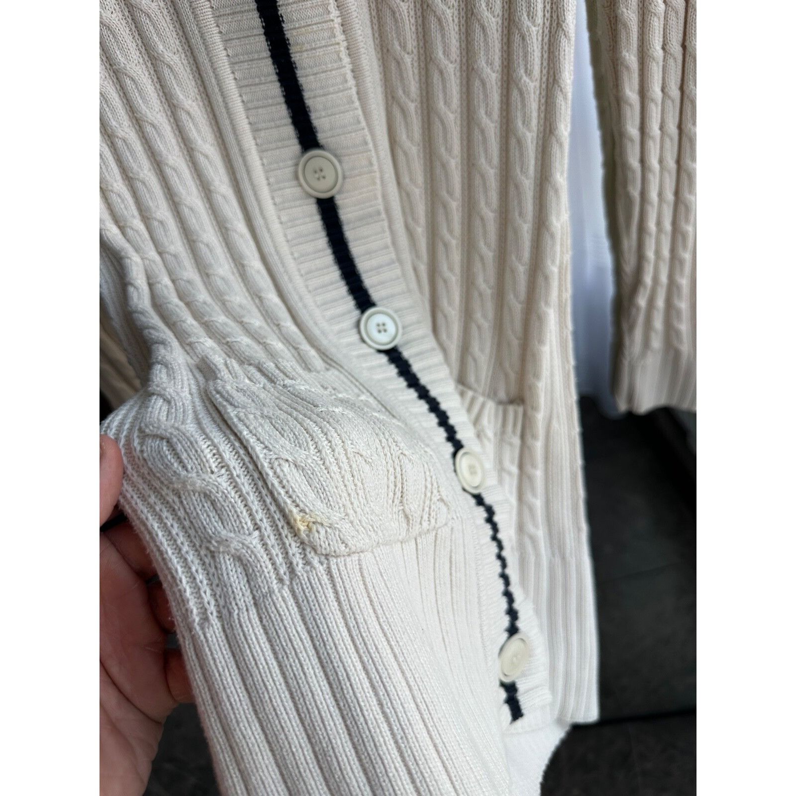 Lacoste VTG Lacoste Beige Cable Knit Buttons Dress Size M / US 6-8 / IT 42-44 - 8 Thumbnail
