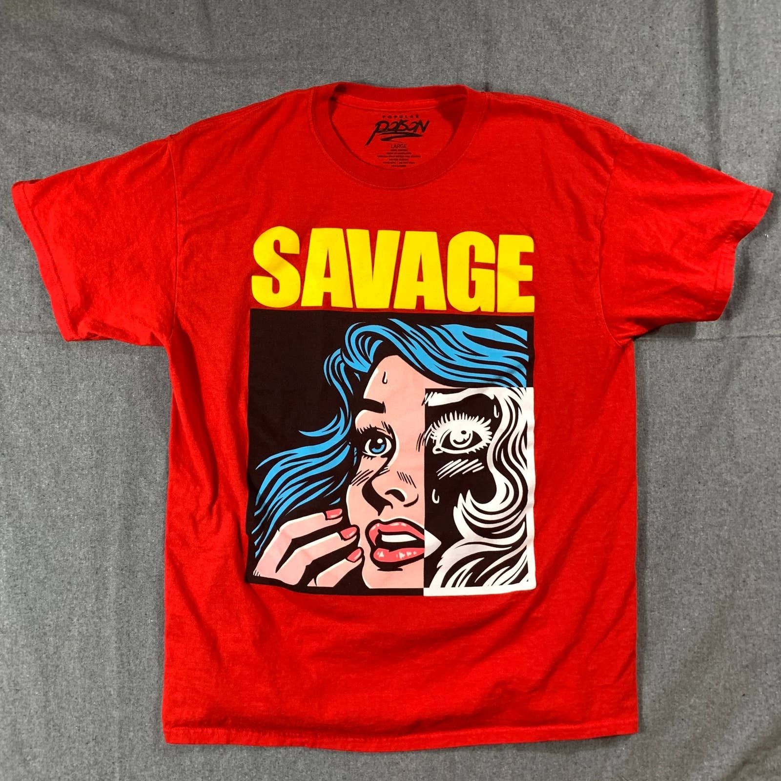 Other Popular Poison Savage Shirt Women Large Red Short Sleeve Size L / US 10 / IT 46 - 1 Thumbnail