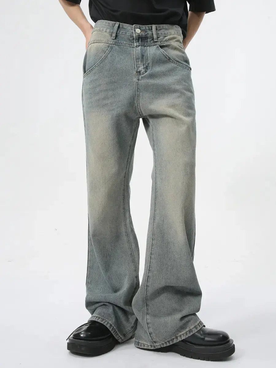 Japanese Brand Retro loose straight leg micro flared jeans Size US 30 / EU 46 - 5 Thumbnail