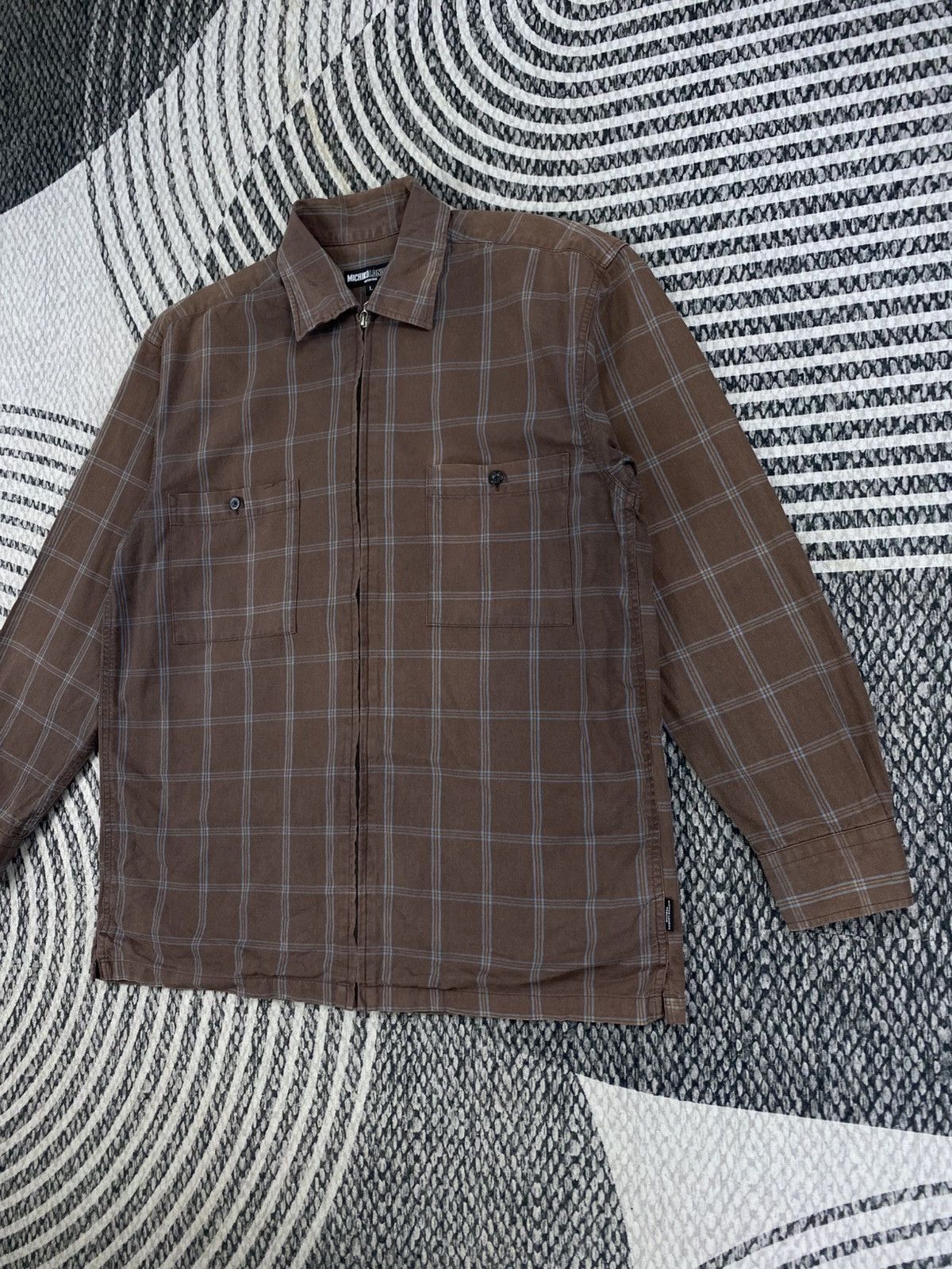 Michiko Koshino London Vtg Michiko Koshino London Brown Plaid Zip-Up Jacket Size US M / EU 48-50 / 2 - 4 Thumbnail