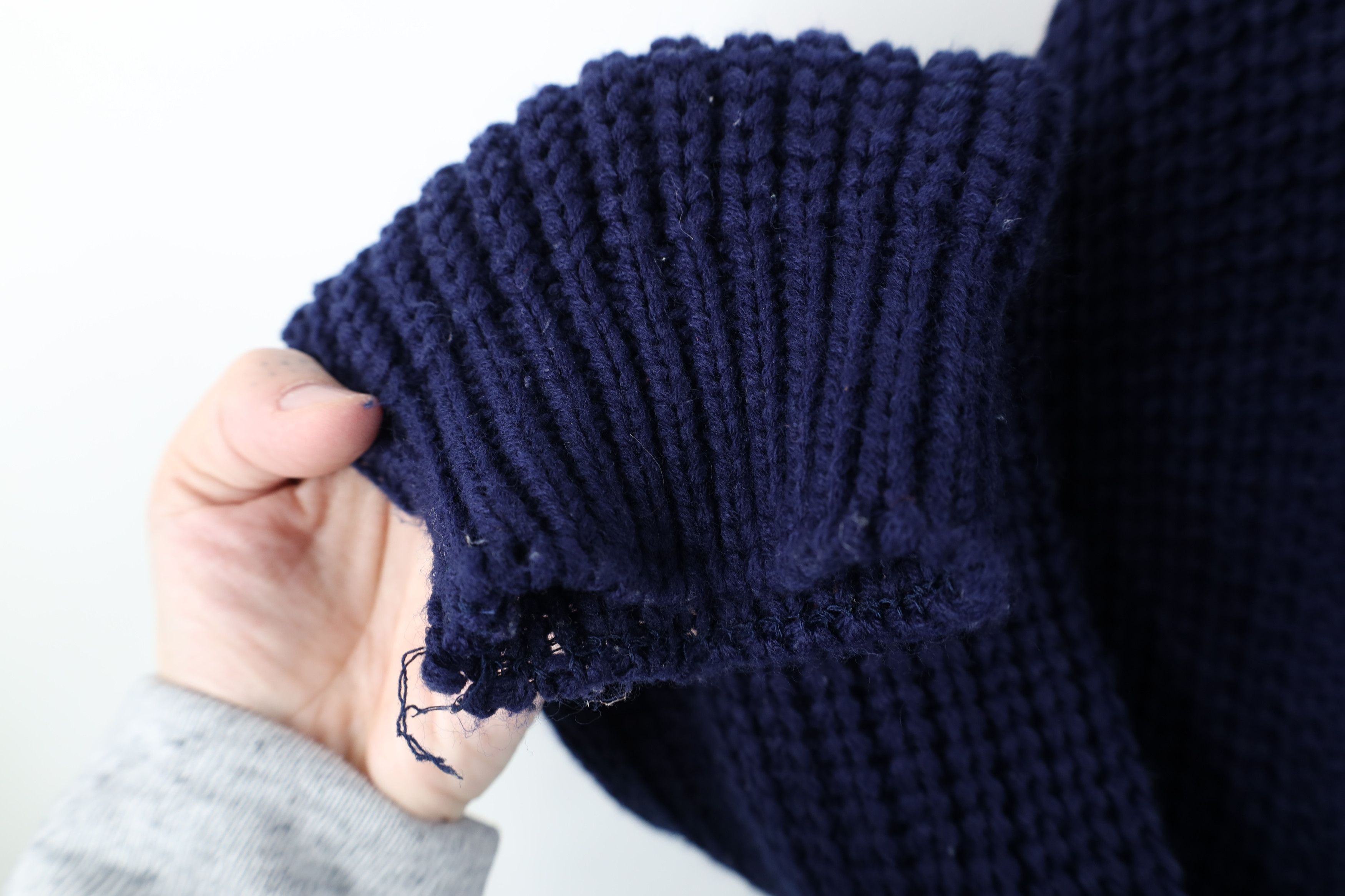 Vintage Vintage 90s Streetwear Ribbed Knit Crewneck Sweater Blue Size US L / EU 52-54 / 3 - 7 Thumbnail