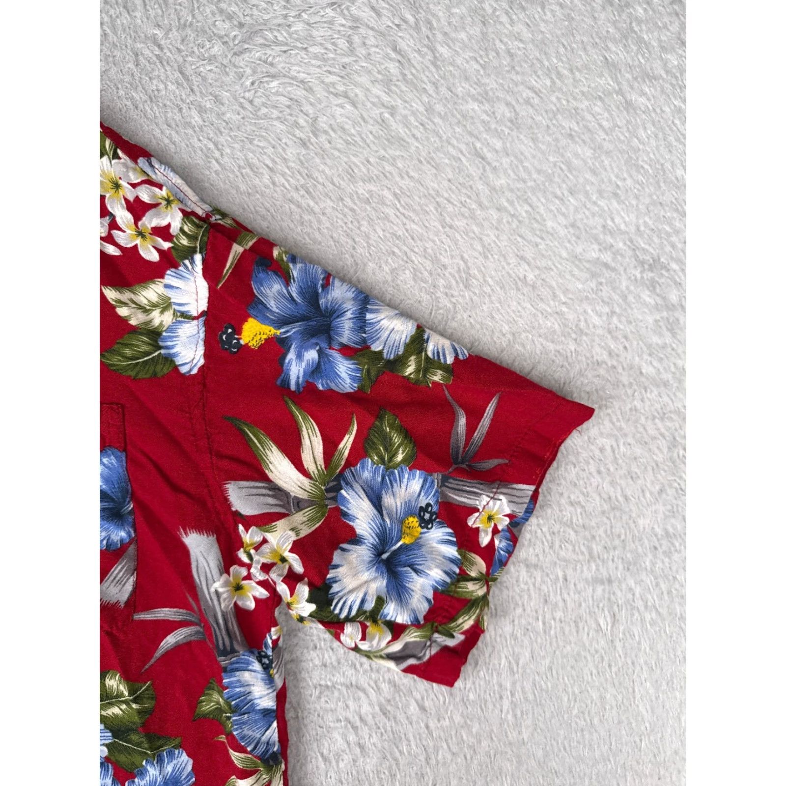 Vintage Hamakua Shirt Men Large Red Floral Hawaiian Button Up Cotton Pocket Vintage Size US L / EU 52-54 / 3 - 2 Thumbnail