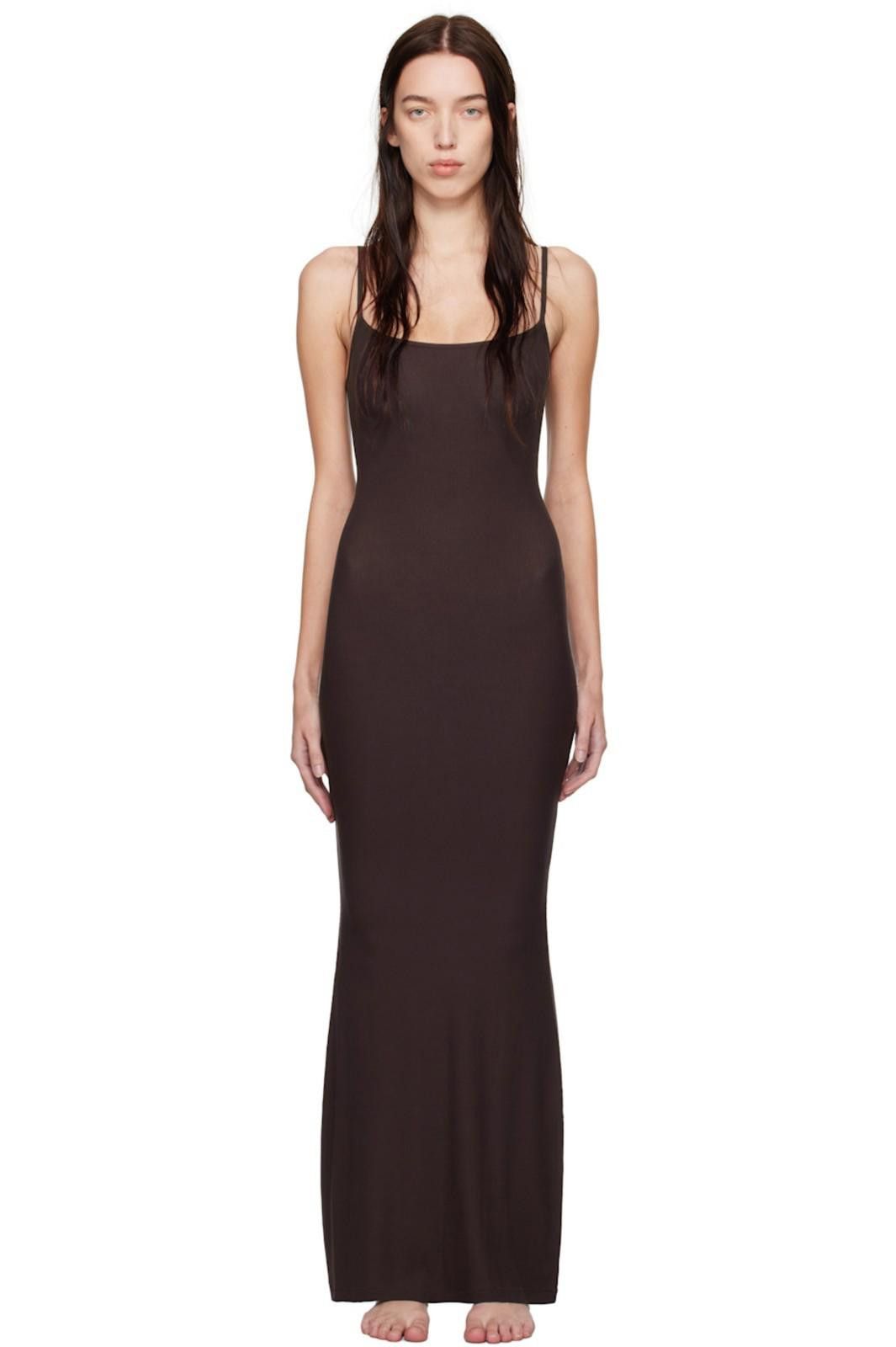 Swims NWT SKIMS Soft Lounge Long Slip Dress Phoenix Brown Size S Size S / US 4 / IT 40 - 1 Thumbnail