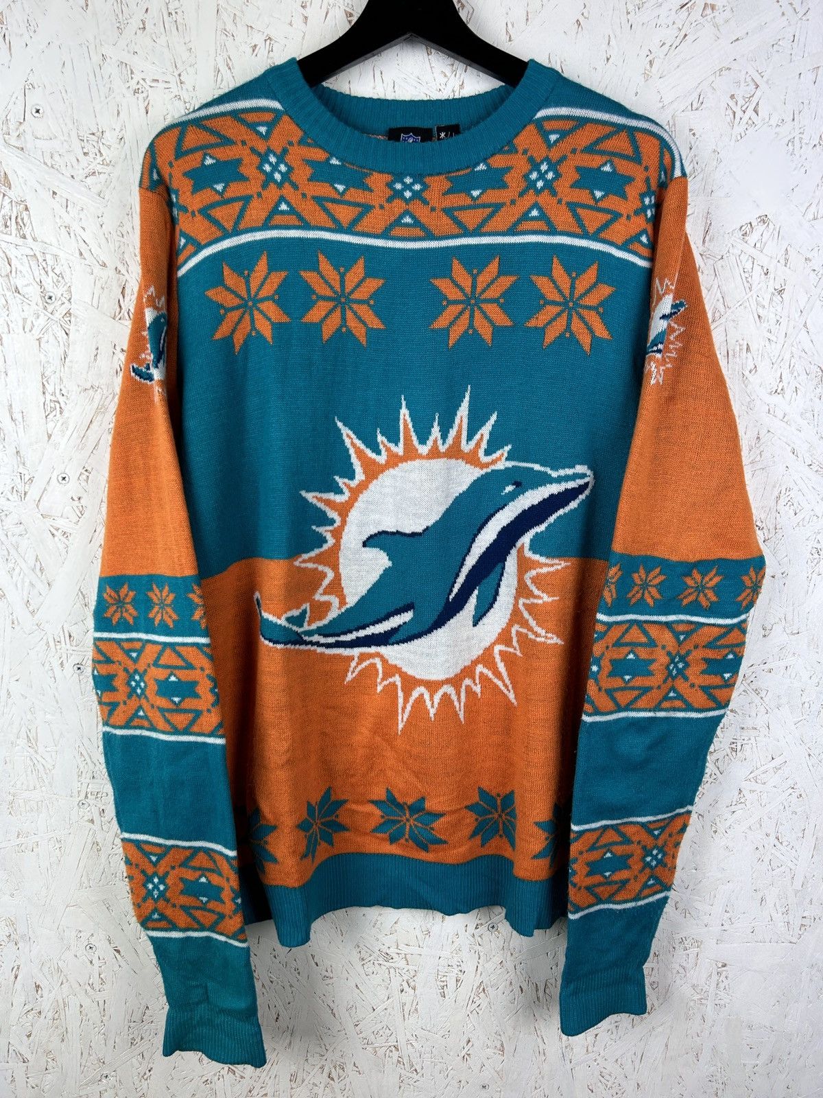NFL NFL Miami Dolphins Christmas Ornament AOP Sweater Size US L / EU 52-54 / 3 - 1 Thumbnail