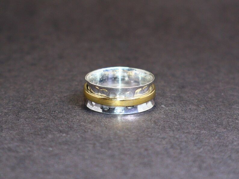 Handmade Silver Spinner Band Ring, Handmade 925 Sterling Silver Ring, Size ONE SIZE - 1 Thumbnail