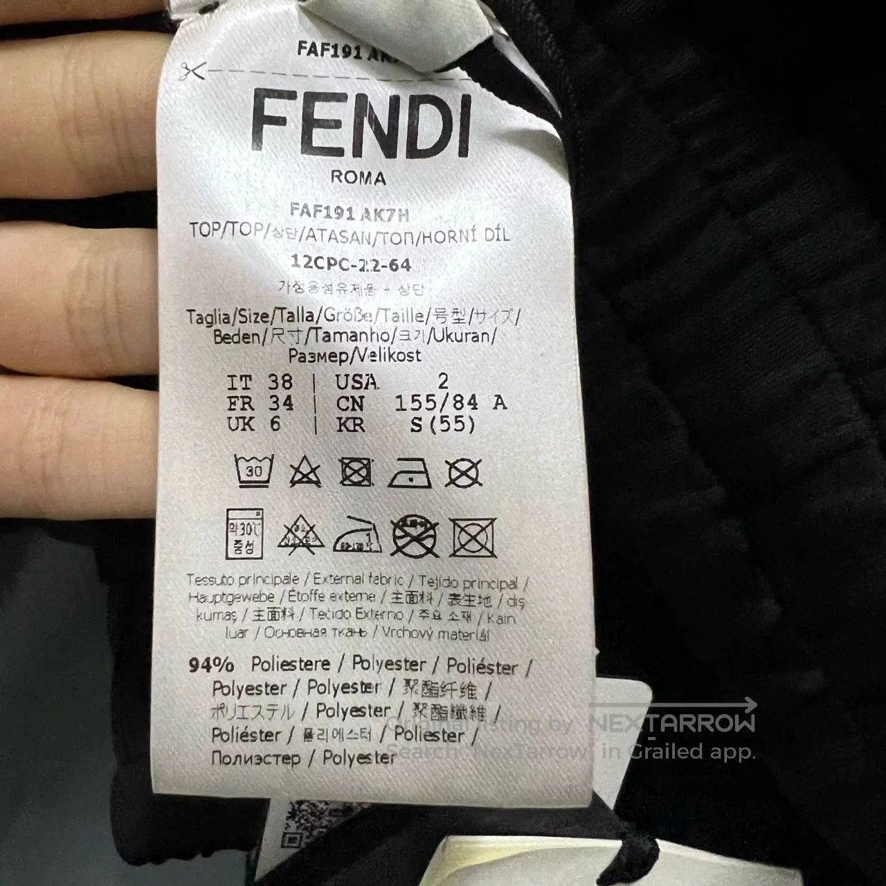 Fendi FENDI Black Cropped Drawstring Hoodie. Size S / US 4 / IT 40 - 4 Thumbnail