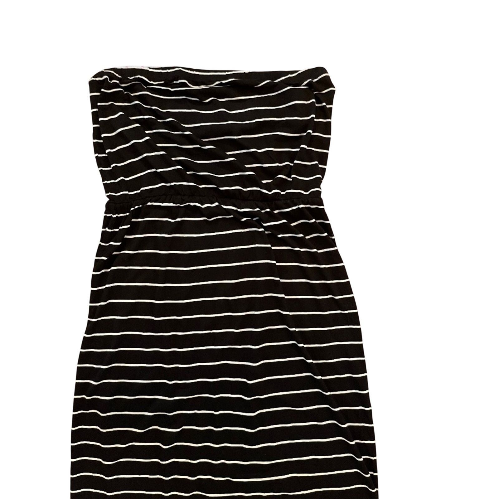 Forever 21 Forever 21 Black & White Striped Strapless Tube Maxi Dress Size L / US 10 / IT 46 - 1 Thumbnail