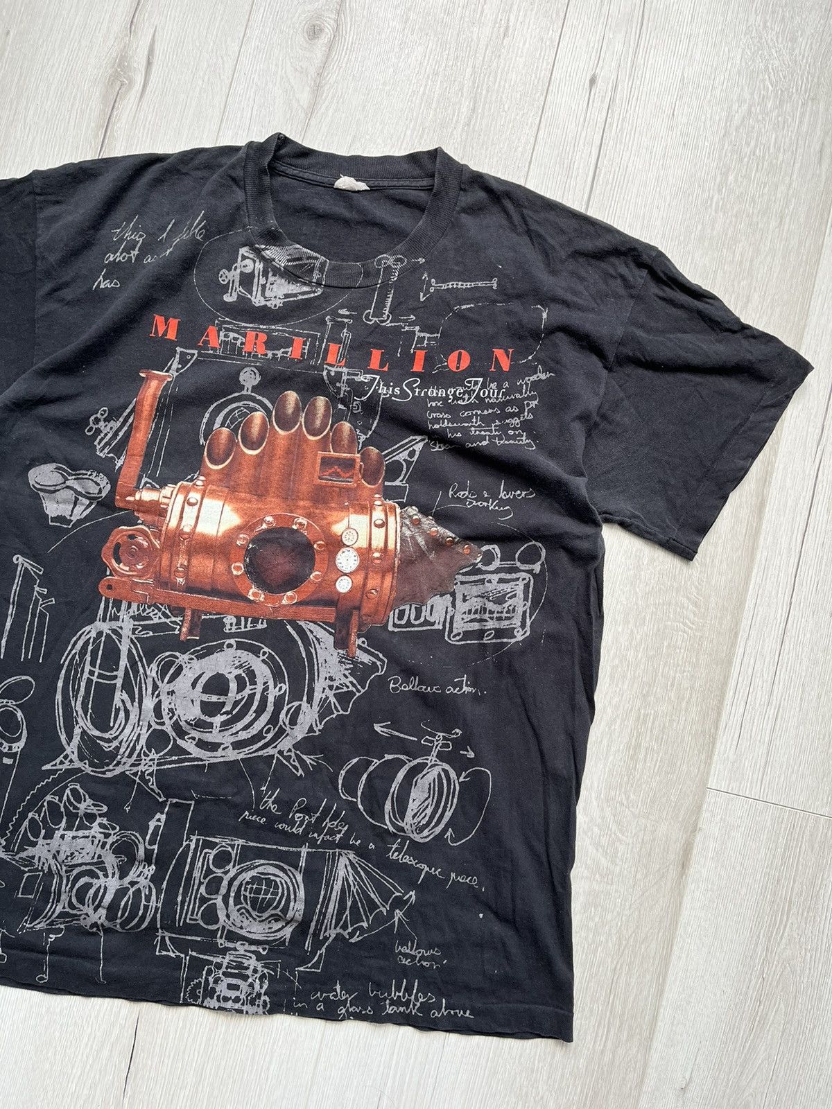 Band Tees × Vintage 90s Marillion This Strange Tour Tee Overprint T shirt Size US XL / EU 56 / 4 - 2 Thumbnail
