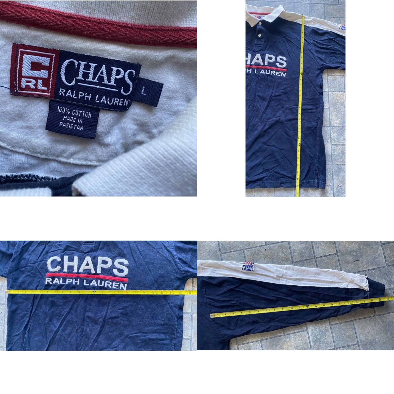 Polo Ralph Lauren VTG Chaps Polo Ralph Lauren Polo Rugby Shirt Navy Blue 100% Cotton Large L Men Shirts Logo Decade: 90s Size US L / EU 52-54 / 3 - 8 Thumbnail