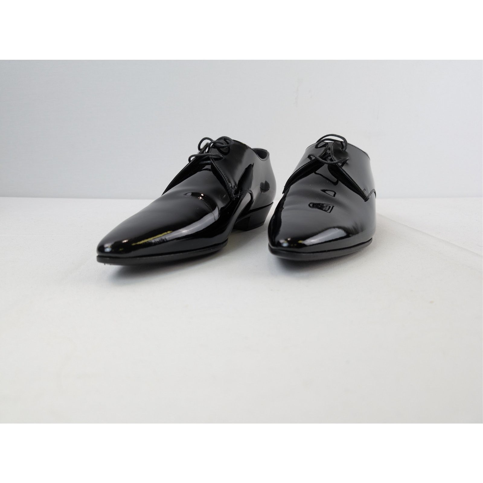 Saint Laurent Paris o1rshd Leather Lace Ups Shoe boots in Black Size US 7 / EU 40 - 7 Thumbnail