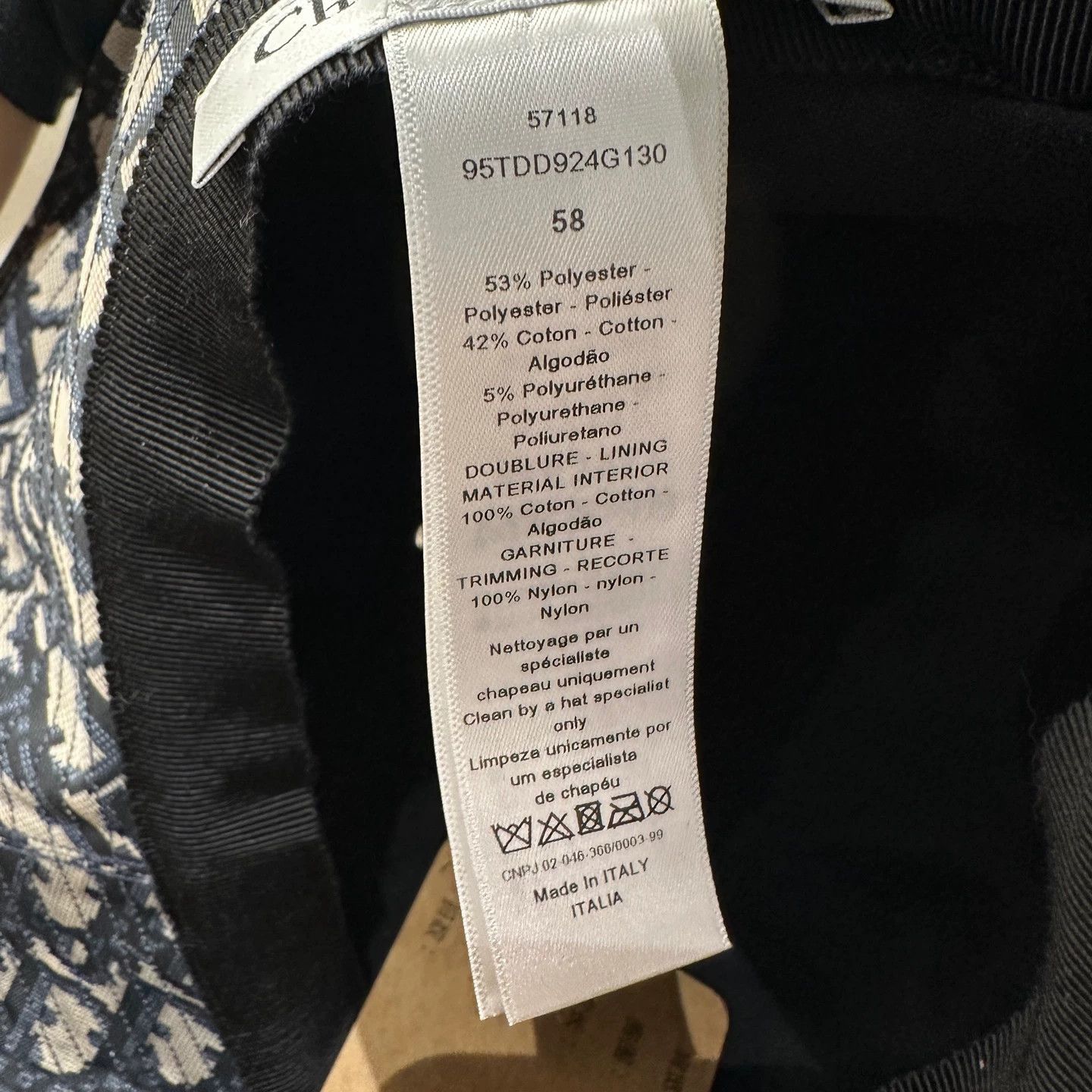 Christian Dior Monsieur Dior mar265 Oblique tulle bucket hat 58cm Size ONE SIZE - 5 Thumbnail