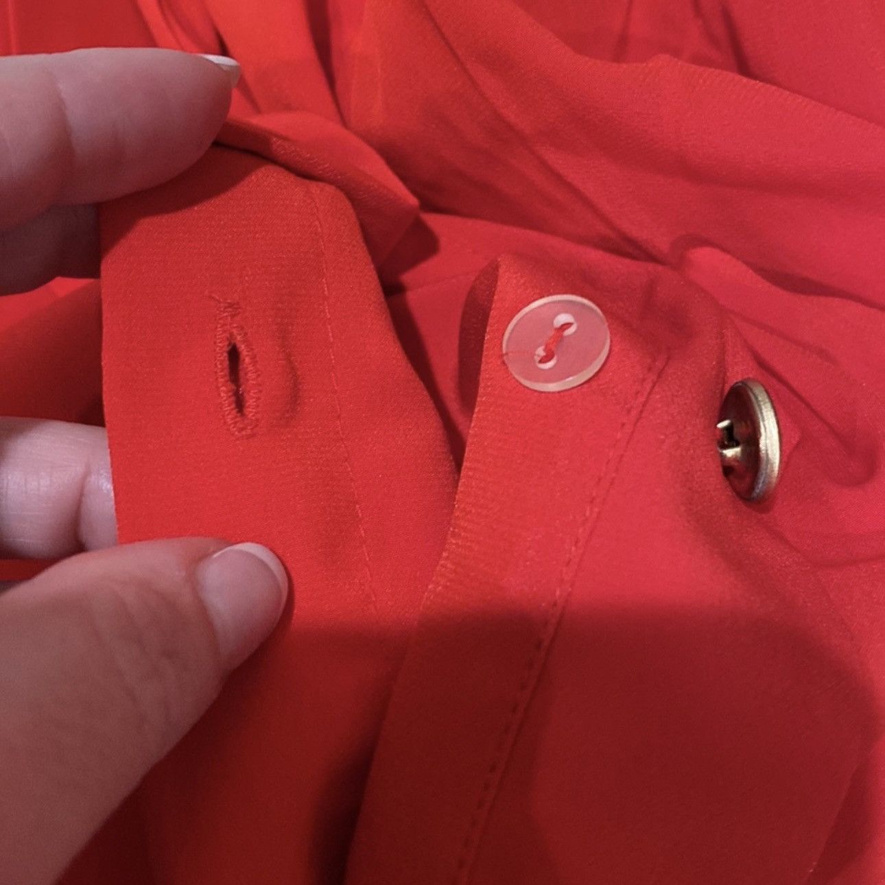 Vintage Vintage 80s 90s Pleat Front Blouse Double Breasted Red 6 Size M / US 6-8 / IT 42-44 - 7 Thumbnail
