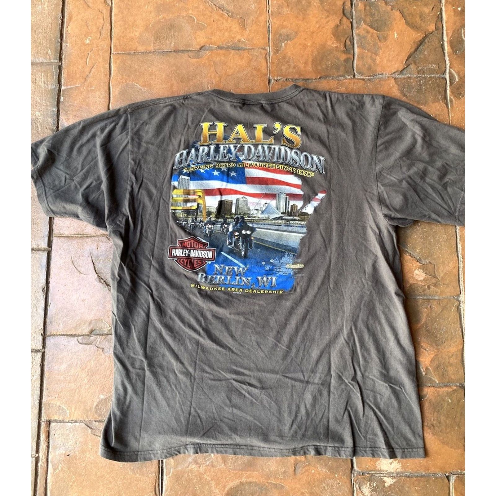 Harley Davidson Harley-Davidson T-Shirt Men 2XL Black Graphic Print Biker Motorcycle Crew Neck Short Sleeve Vintage No (Y2K) Size US XXL / EU 58 / 5 - 3 Thumbnail