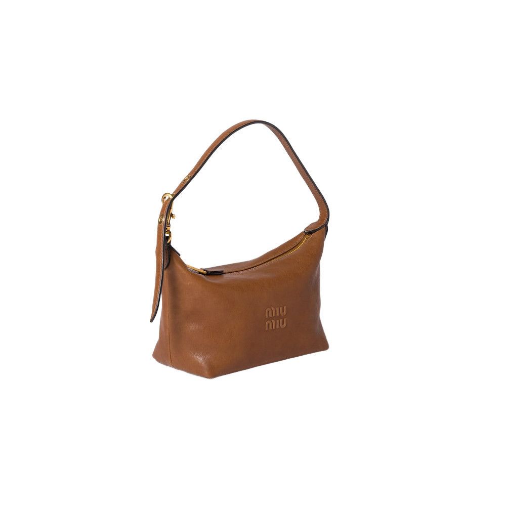 Miu Miu MIU MIU Ivy $1690 Oak Nappa Leather Pouch Bag New & Authenti Size ONE SIZE - 2 Thumbnail