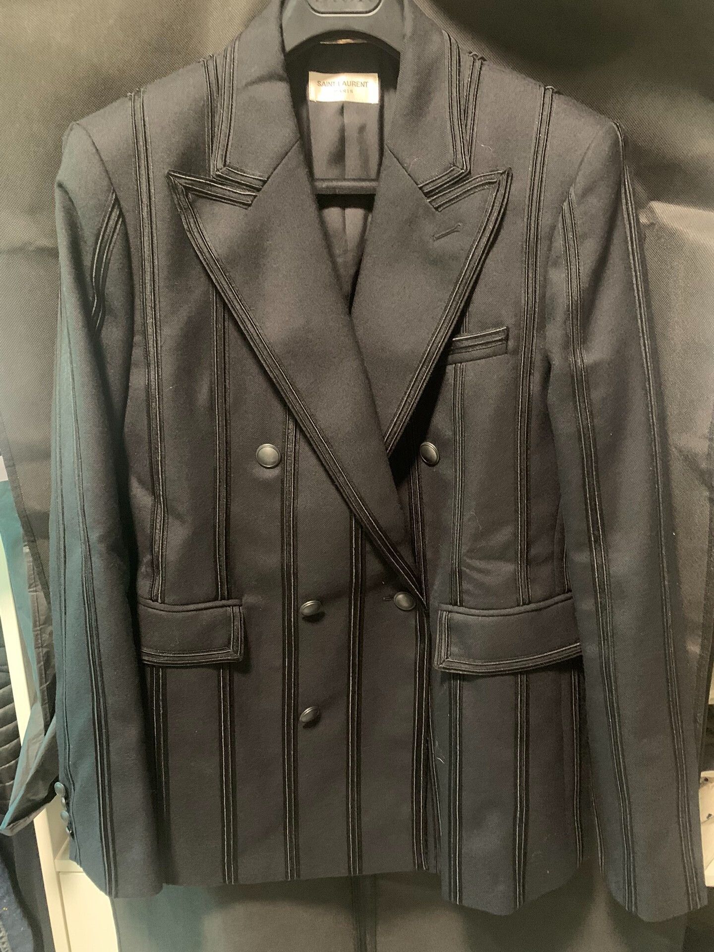 Saint Laurent Paris elegant black tailored double-breasted blazer Size US L / EU 52-54 / 3 - 1 Thumbnail