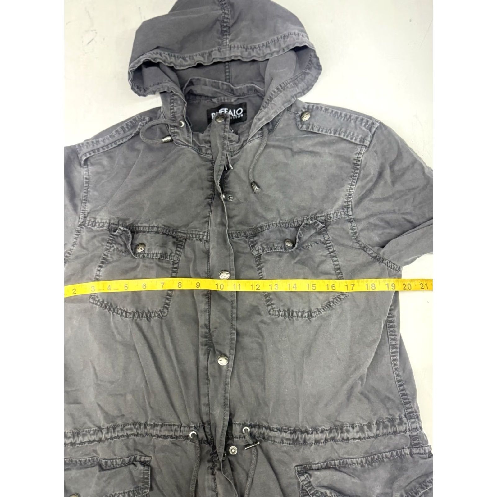 Buffalo David Bitton VINTAGE Army Parka Womens Hooded Jacket Gray Large (Note: Vintage rule applied; if not vintage, omit) Size L / US 10 / IT 46 - 2 Thumbnail