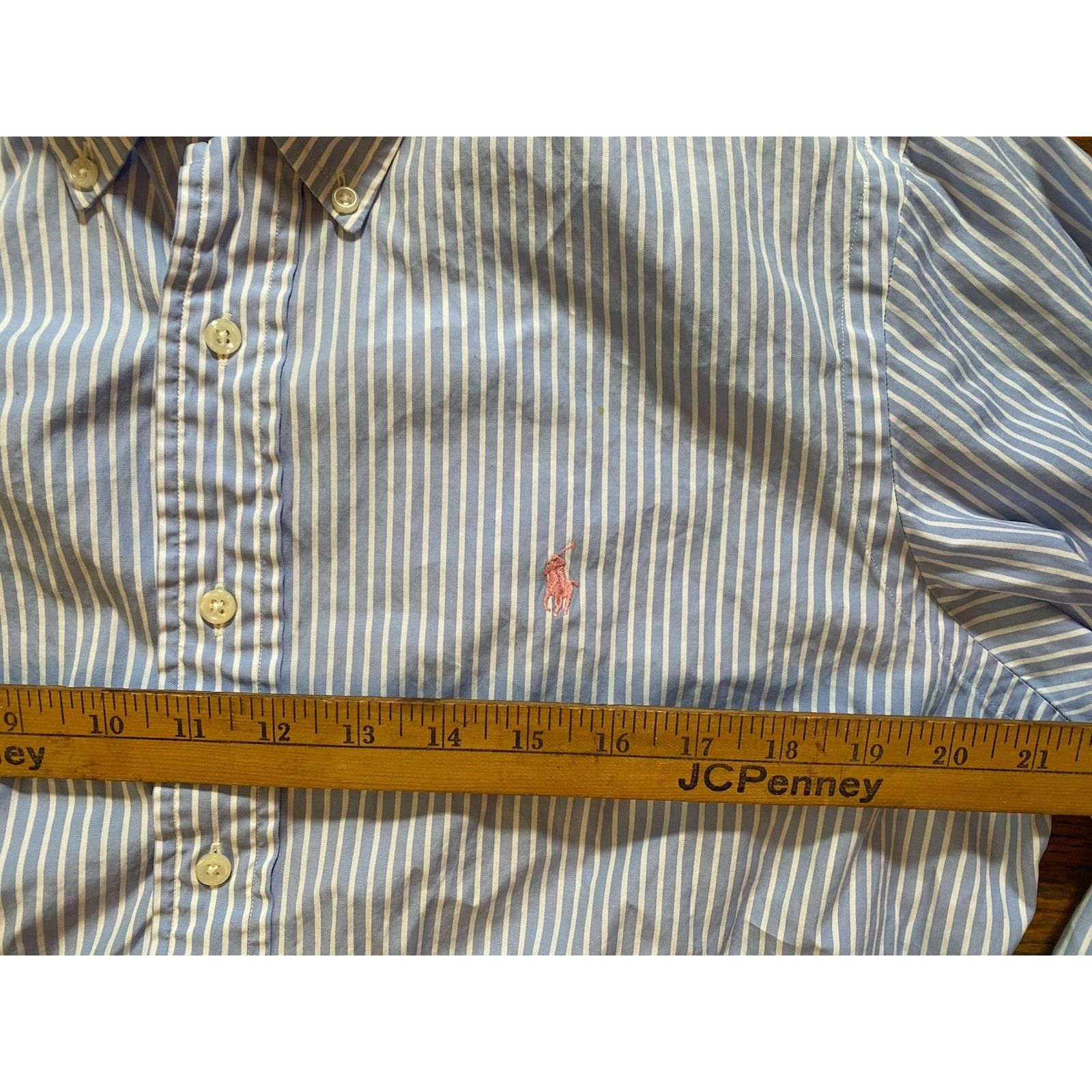 Polo Ralph Lauren Ralph Lauren Shirt Mens 16 32/33 Blue Custom Fit Button Pony Size US M / EU 48-50 / 2 - 6 Thumbnail