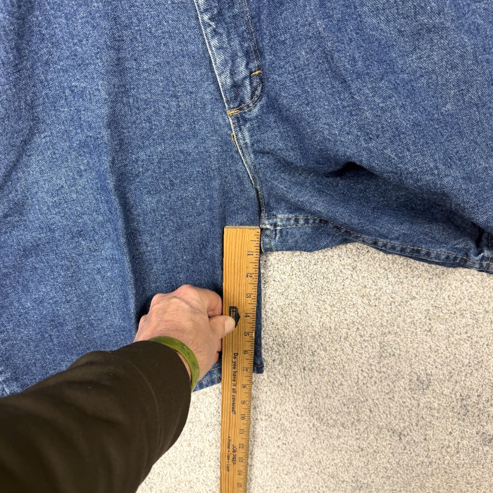 Wrangler Wrangler Bermuda Shorts Mens 42x7 Blue Denim Relaxed Fit 7 Inseam 5-Pocket logo Zip Fly Casual Summer Iconics Size US 42 / EU 58 - 5 Thumbnail