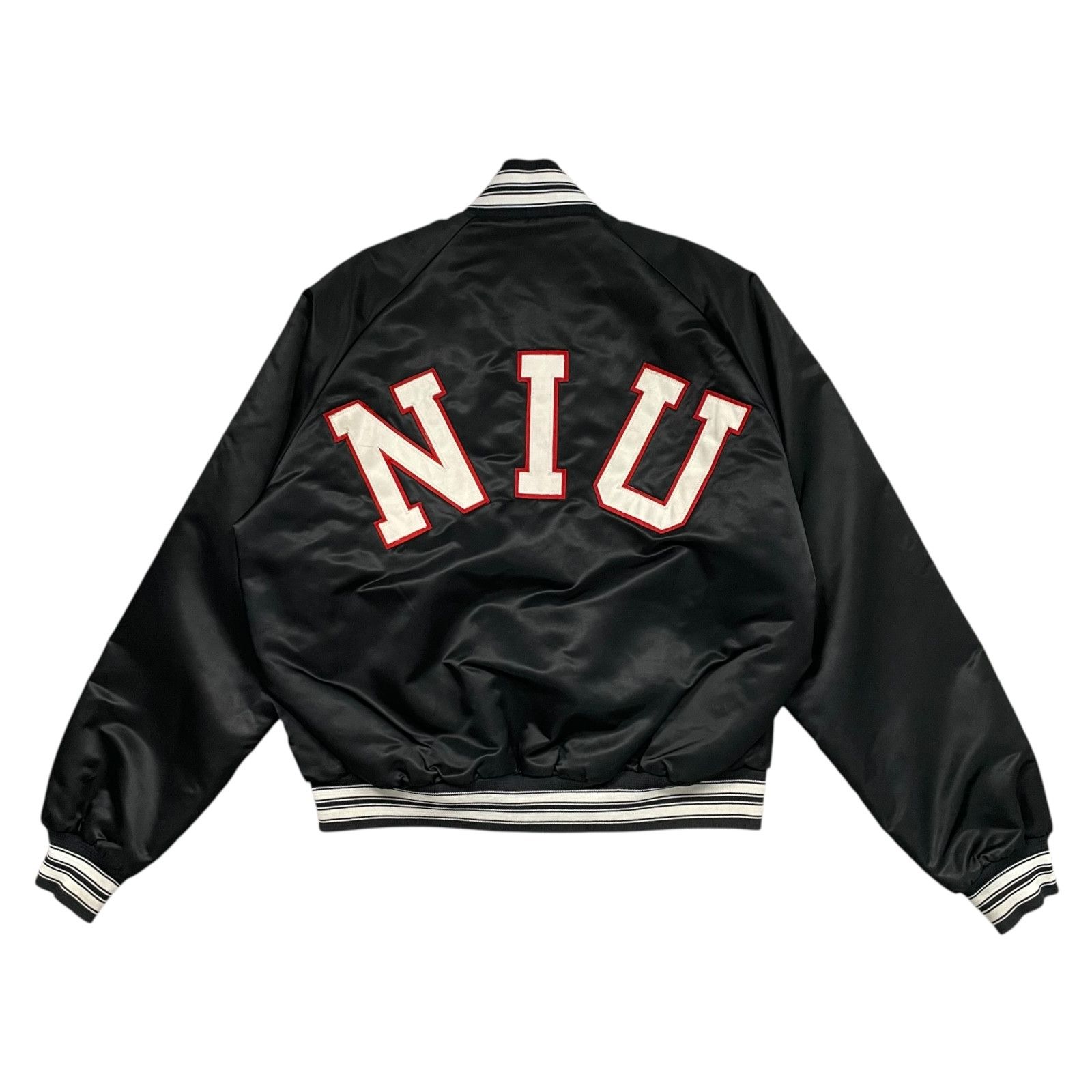 NCAA VTG NIU NORTHERN ILLINOIS HUSKIES SATIN JACKET CHALK LINE L Size US L / EU 52-54 / 3 - 1 Thumbnail