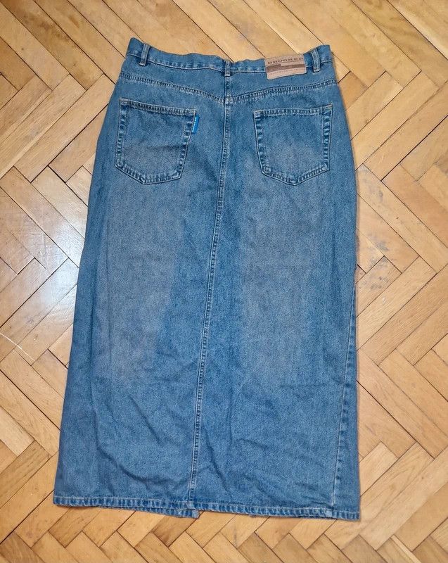 Vintage denim maxi skirt y2k stockholm 2000s