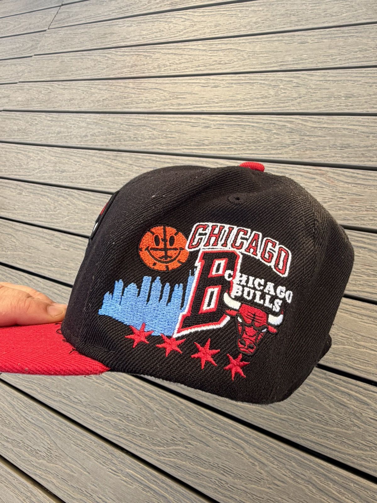 Mitchell & Ness Mitchell & Ness Chicago Bulls Snapback Hat Black Red NBA Size ONE SIZE - 3 Thumbnail