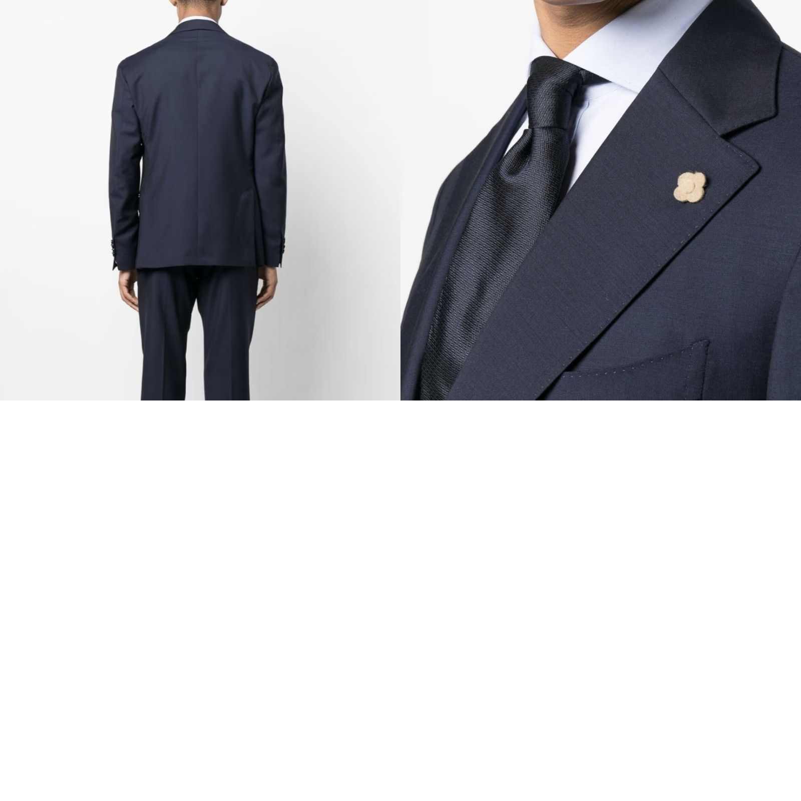 Lardini Lardini Navy Blue Two Button Wool Blazer Jacket Regular 46 Men's Notch Lapel, Single-Breasted, Italian, Classic Luxury Blazer Size 46R - 9 Thumbnail