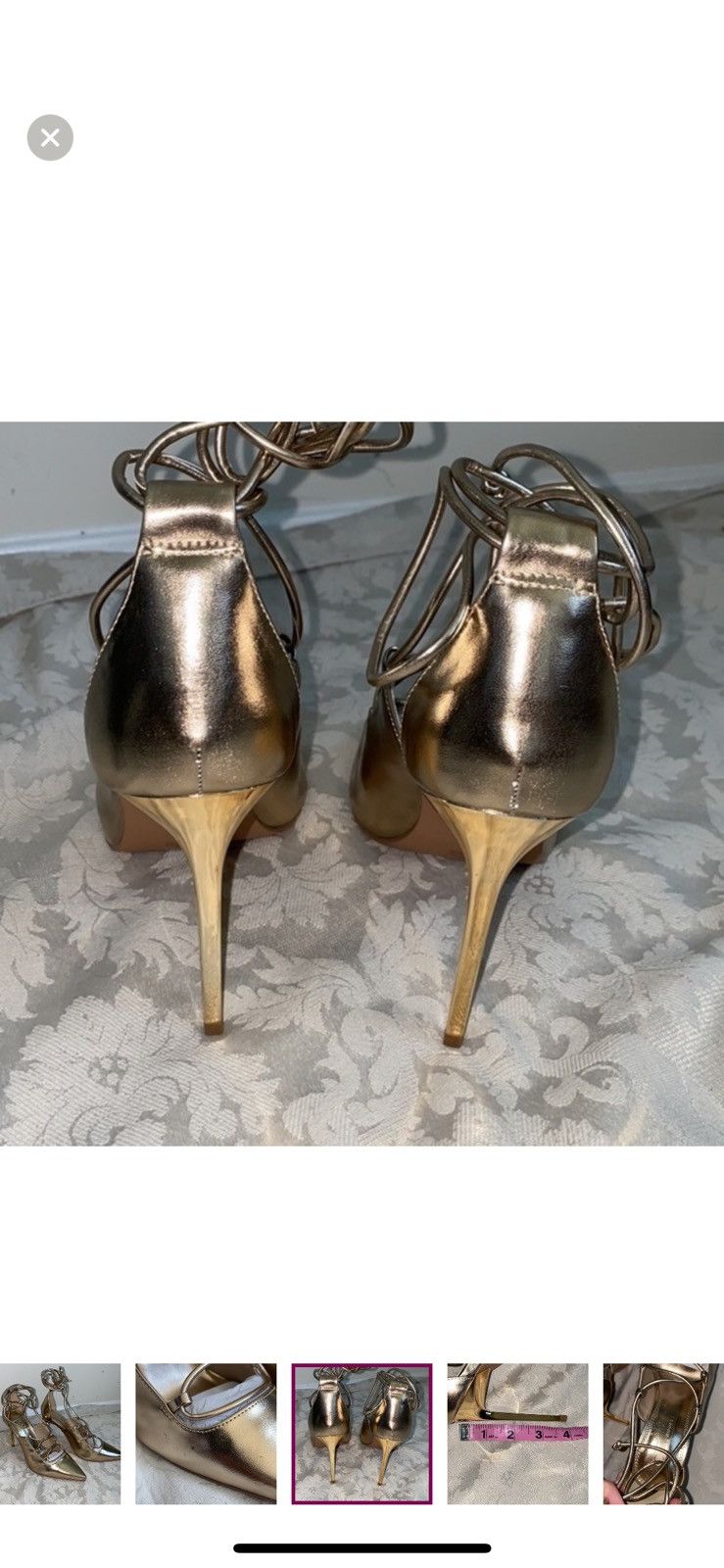 Asos ASOS watchful ghilie tie pump heels in champagne size 5 Size US 5 / IT 35 - 7 Thumbnail