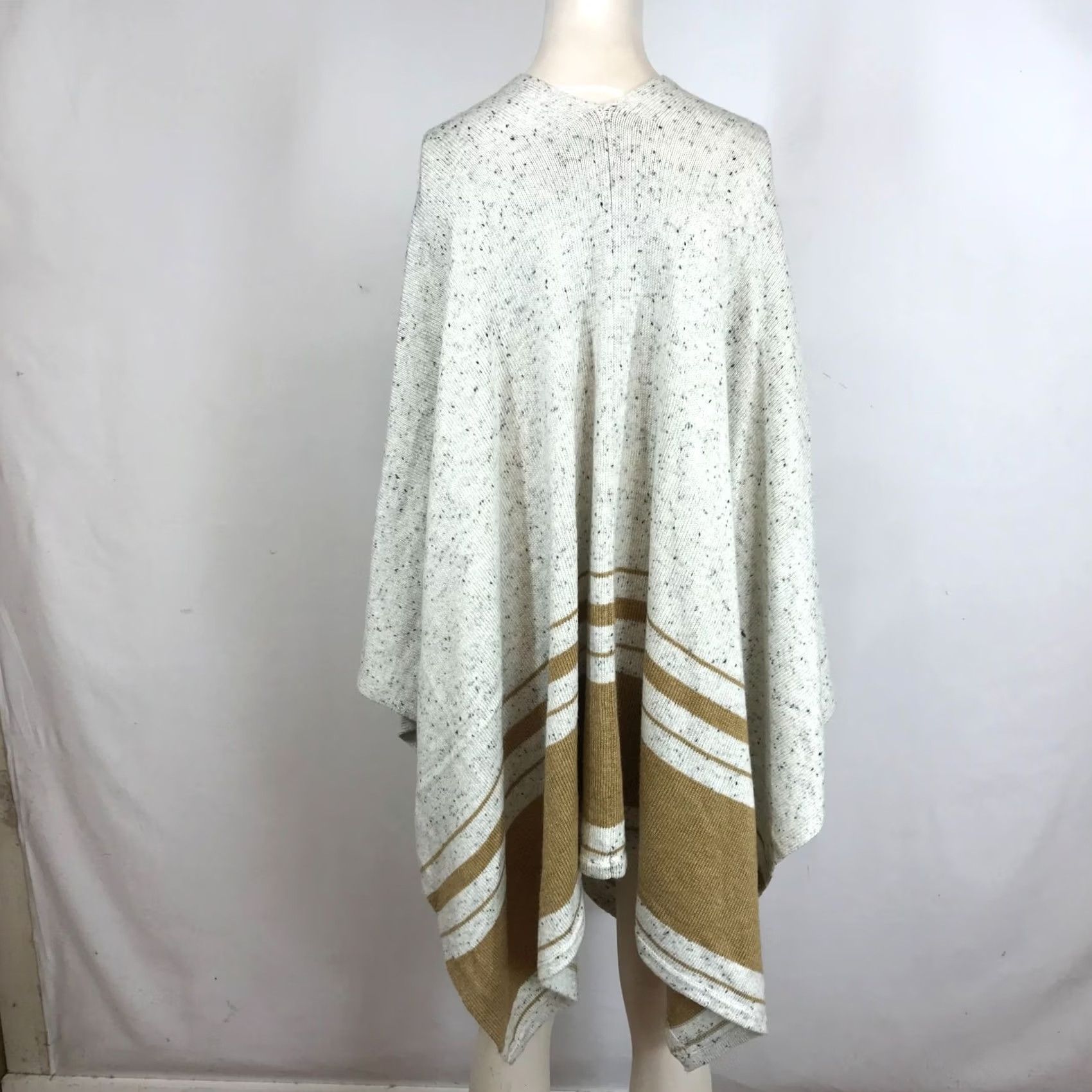 Soft Surroundings SOFT SURROUNDINGS WOMEN'S ONE SIZE TAN OPEN FRONT PONCHO SHAWL WRAP CARDIGAN Size ONE SIZE - 5 Thumbnail