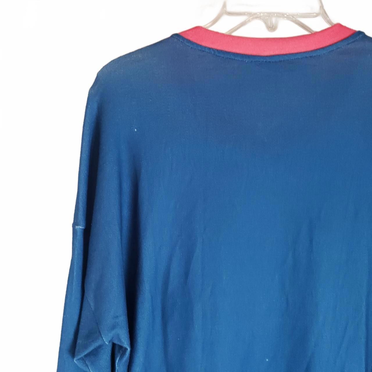 Other Retro Style Y2K Blue Long Sleeve V-Neck Sweater Size XL / US 12-14 / IT 48-50 - 3 Thumbnail