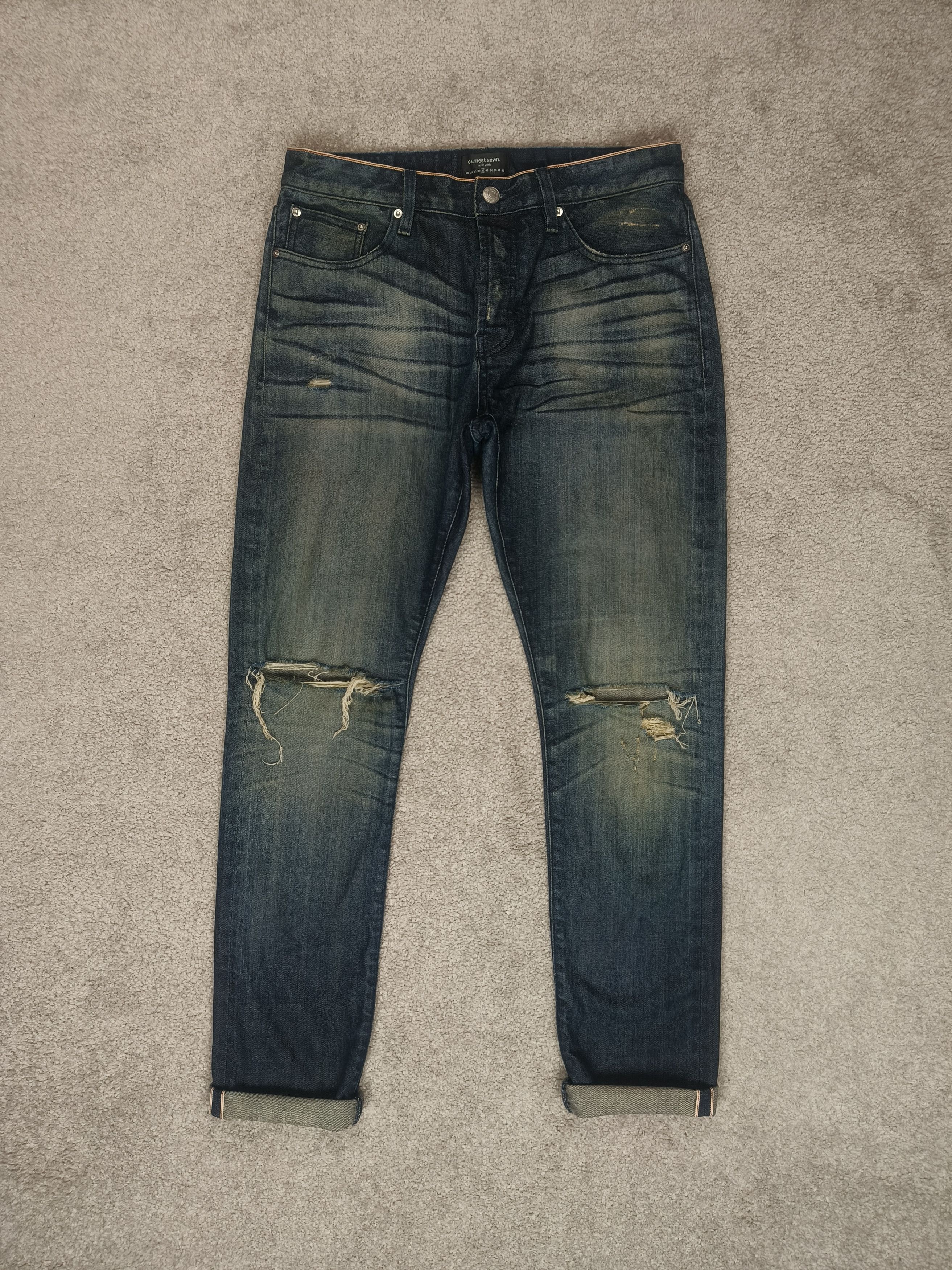Earnest Sewn Earnest Sewn Bryant Slouchy Slim Selvedge Distressed Jeans Size US 32 / EU 48 - 1 Thumbnail