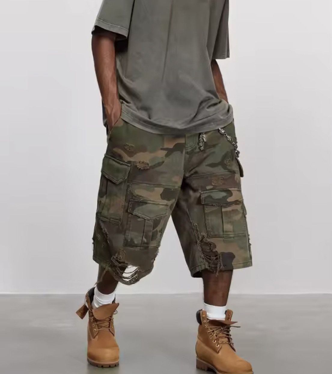Vintage ltx Louisvuitton playboicarti style opium camo cargo shorts Size US 29 - 2 Thumbnail