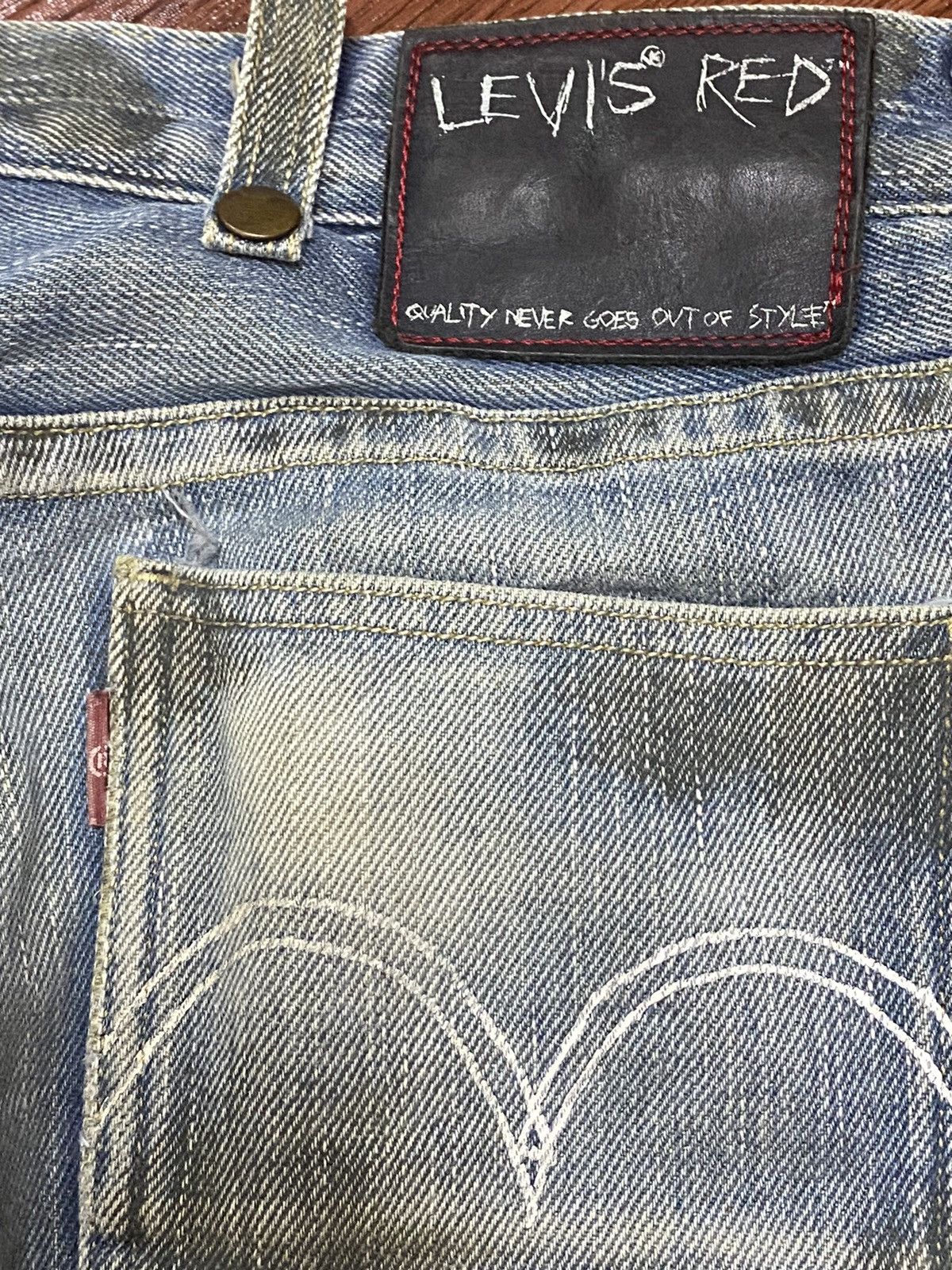 Levi's Made & Crafted Vintage Levis Mud Wash Star Button Distressed Slim Jeans Size US 32 / EU 48 - 8 Thumbnail