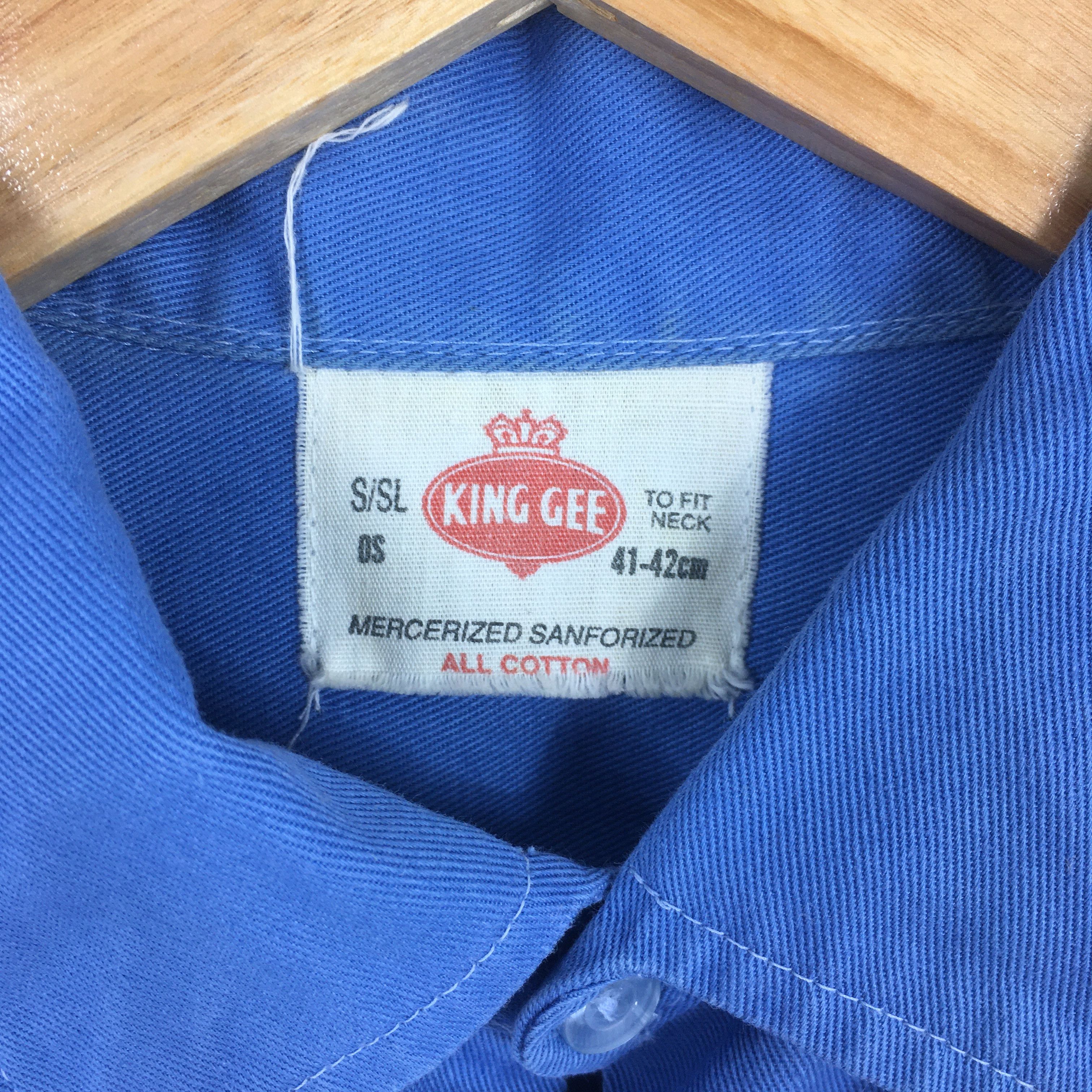 Vintage Vintage 50's King Gee Blue Uniforms Work Shirt Large Size US L / EU 52-54 / 3 - 4 Thumbnail
