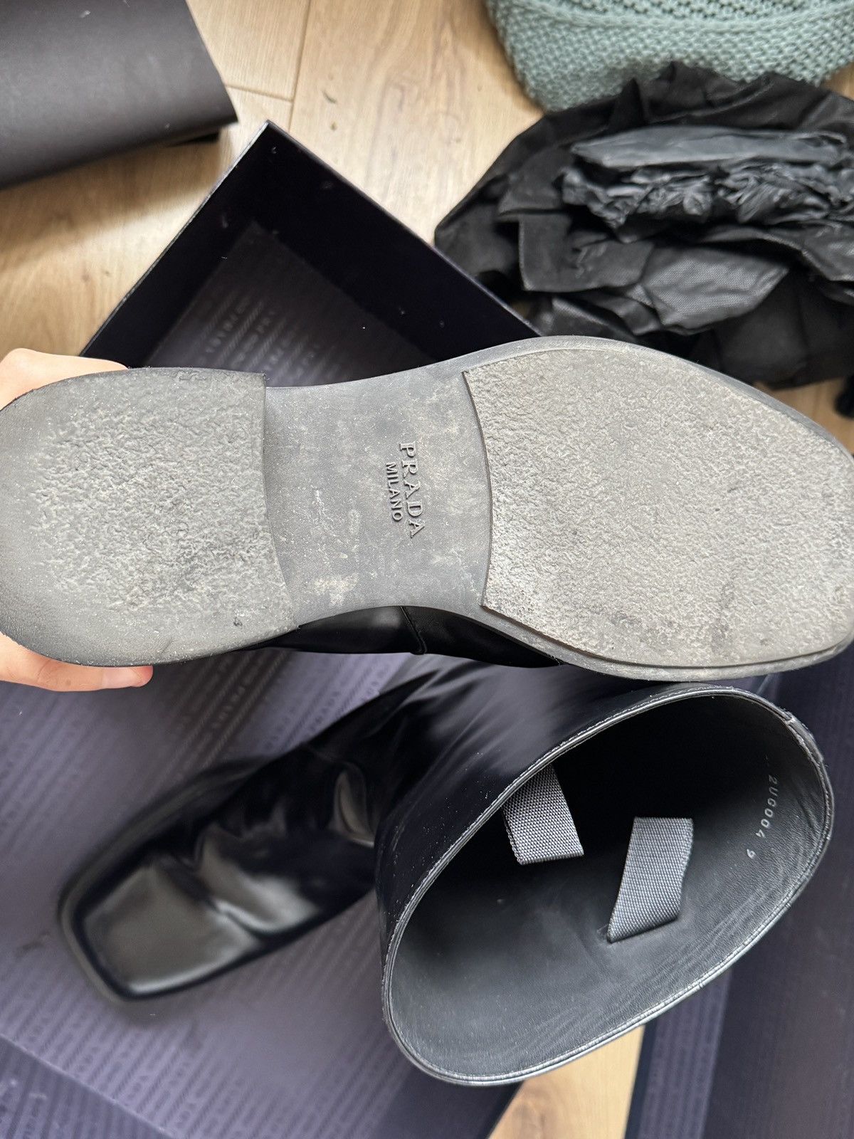 Prada Prada Brushed Leather Chelsea boots Size US 10.5 / EU 43-44 - 6 Thumbnail
