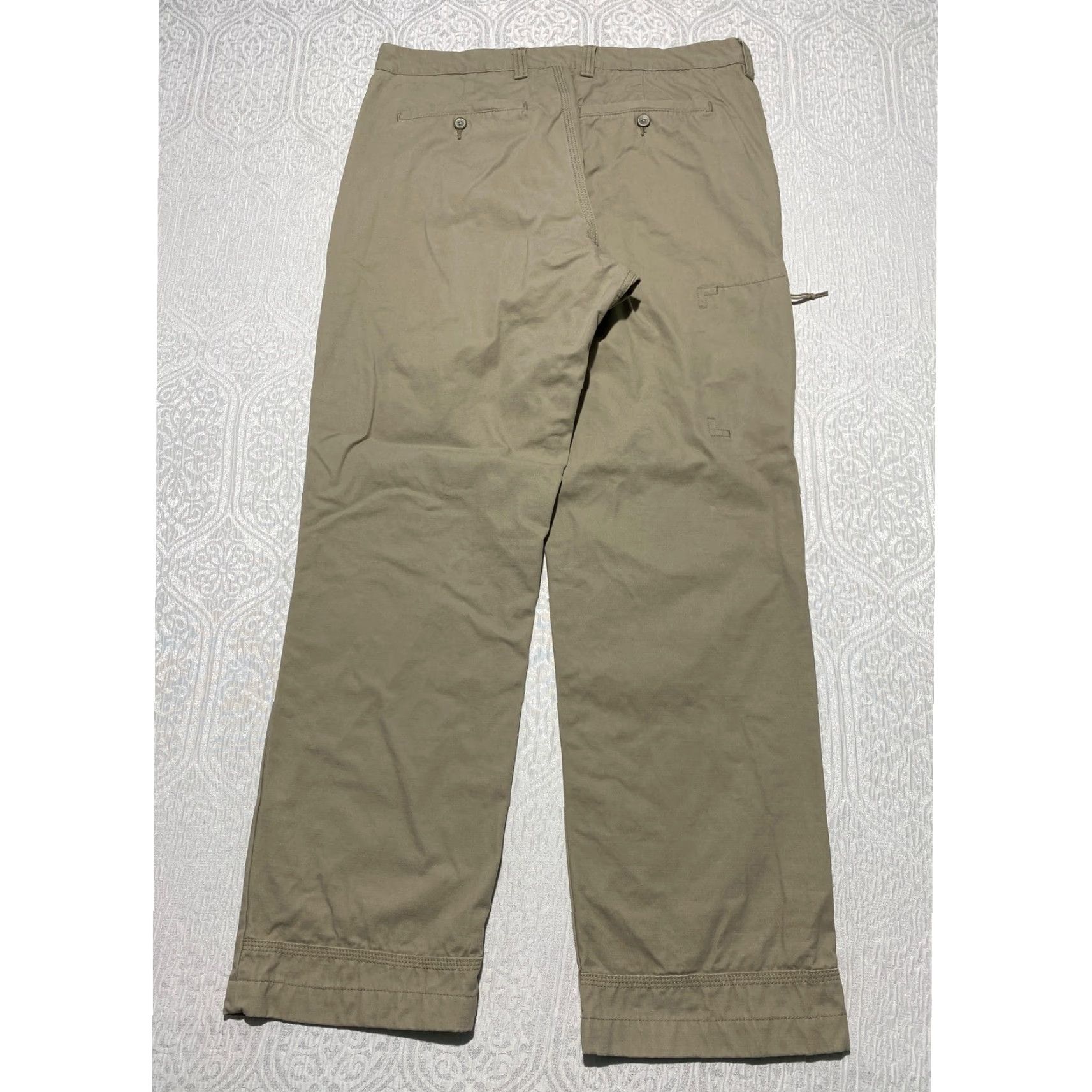 CO Duluth Work Pants Khaki Cotton Men 35x31 Cargo Pockets Utility Straight Leg Relaxed II Button Zip Size US 35 - 3 Thumbnail