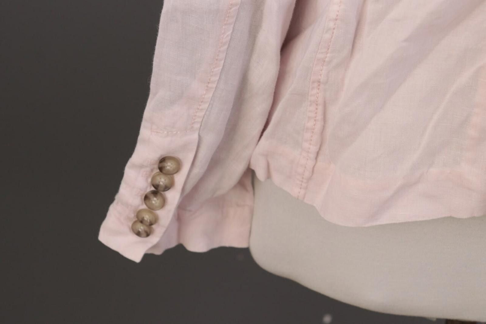 Oscar De La Renta Oska Pink 100% Linen Multipockets Cargo Blazer Jacket Size 3 Size M / US 6-8 / IT 42-44 - 12 Thumbnail