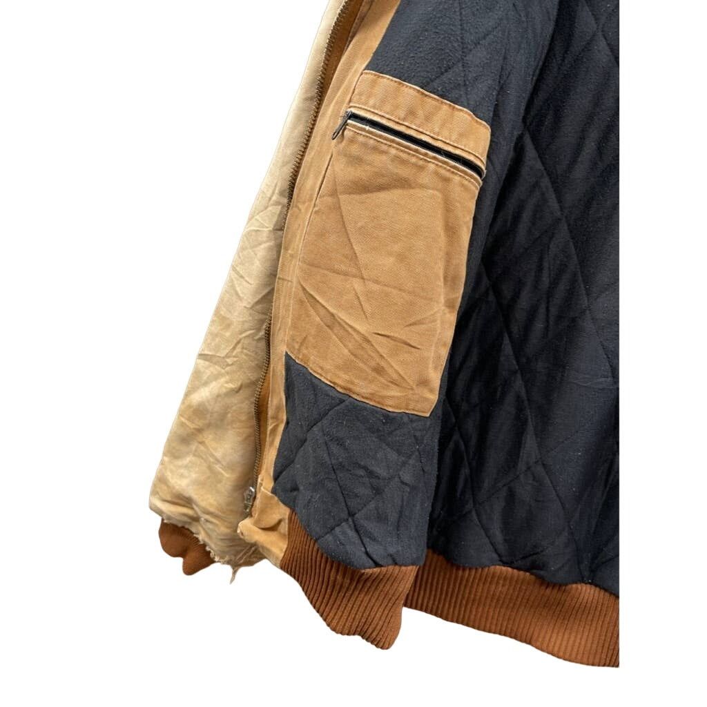 Carhartt × Vintage 90's Carhartt Quilt Lined Light Brown Hooded Workwear Jacket Size US XL / EU 56 / 4 - 4 Thumbnail