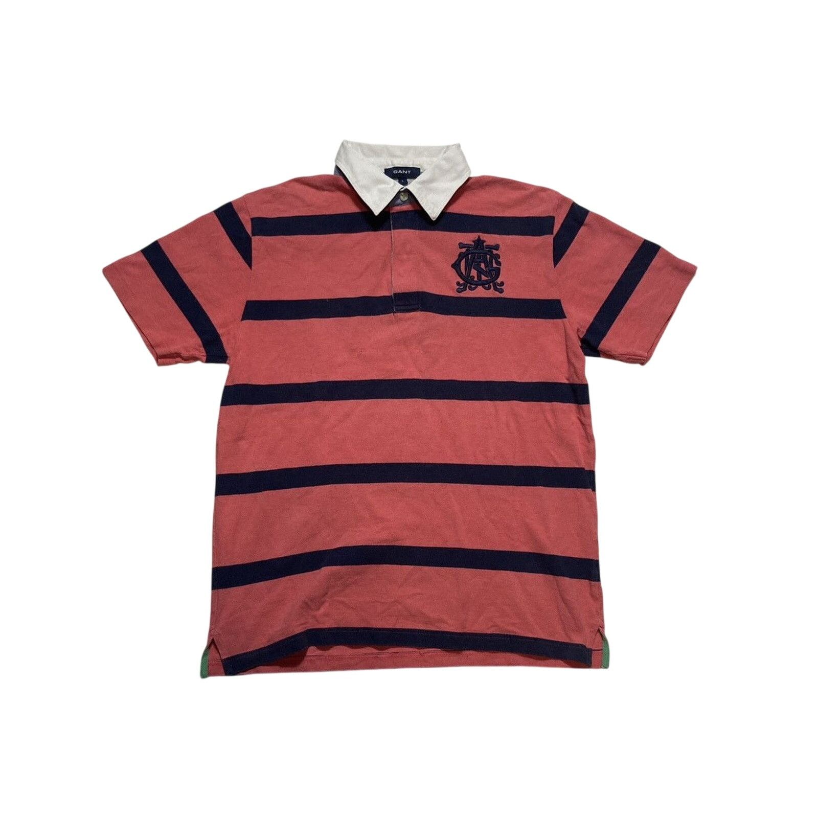Gant × Vintage Y2K Gant USA Striped LS Rugby Polo Shirt M-L Pink Size US L / EU 52-54 / 3 - 1 Thumbnail