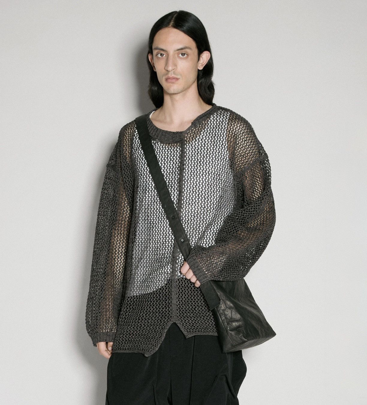 Yohji Yamamoto YOHJI YAMAMOTO - Uneven Open-Knit Sweater Size US XL / EU 56 / 4 - 5 Thumbnail