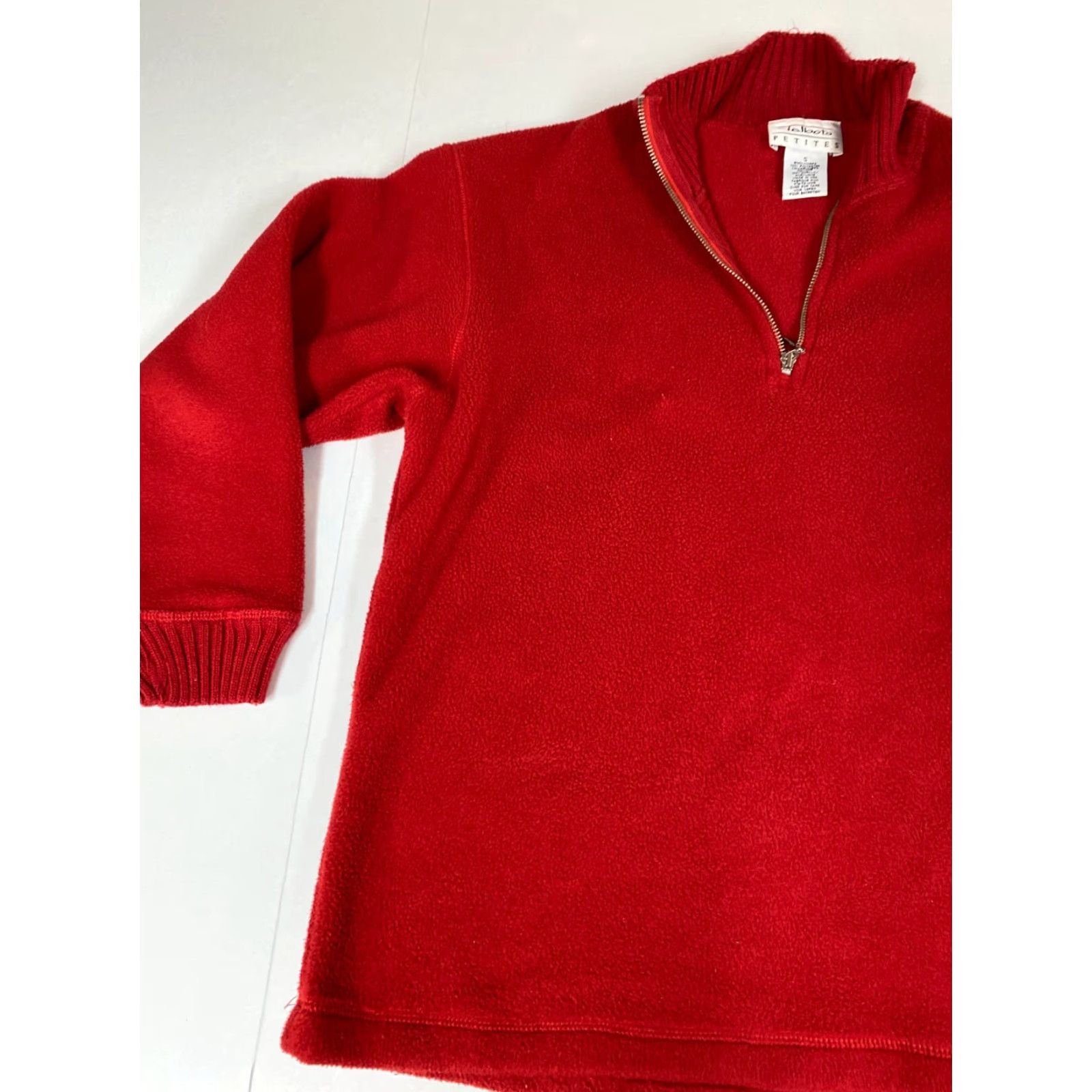 Talbots Talbots Sweater Pullover PS Petites Red 1/4 Zip V-Neck Casual Womens Size S / US 4 / IT 40 - 3 Thumbnail