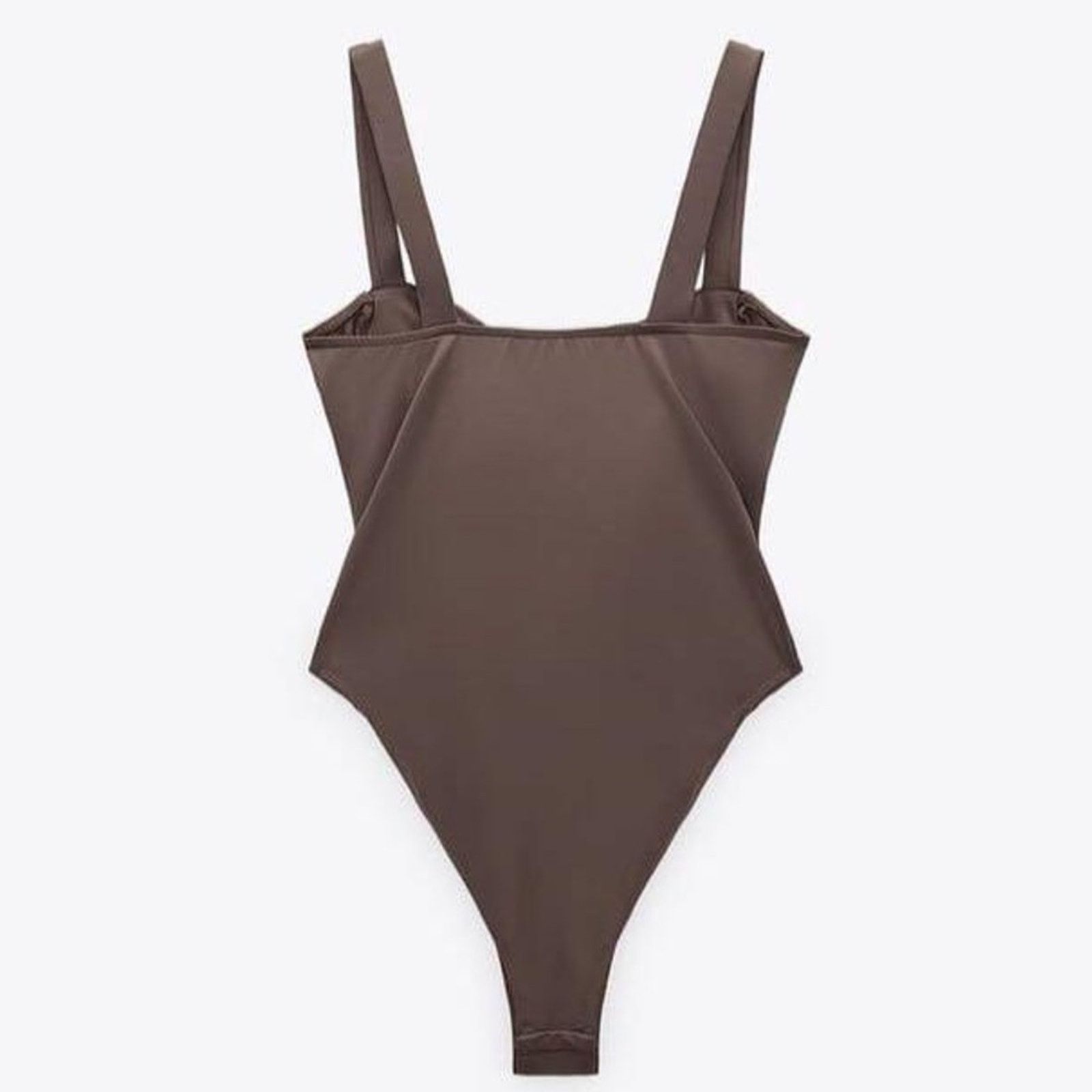Zara Zara Draped Ruched Bodysuit Top Brown Size L Size L / US 10 / IT 46 - 5 Thumbnail