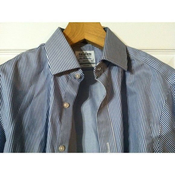 T.M. Lewin T.M.LEWIN MEN'S 100%COTTON DRESS SHIRT FRENCH SIZE:16.5/33 Size US L / EU 52-54 / 3 - 1 Thumbnail