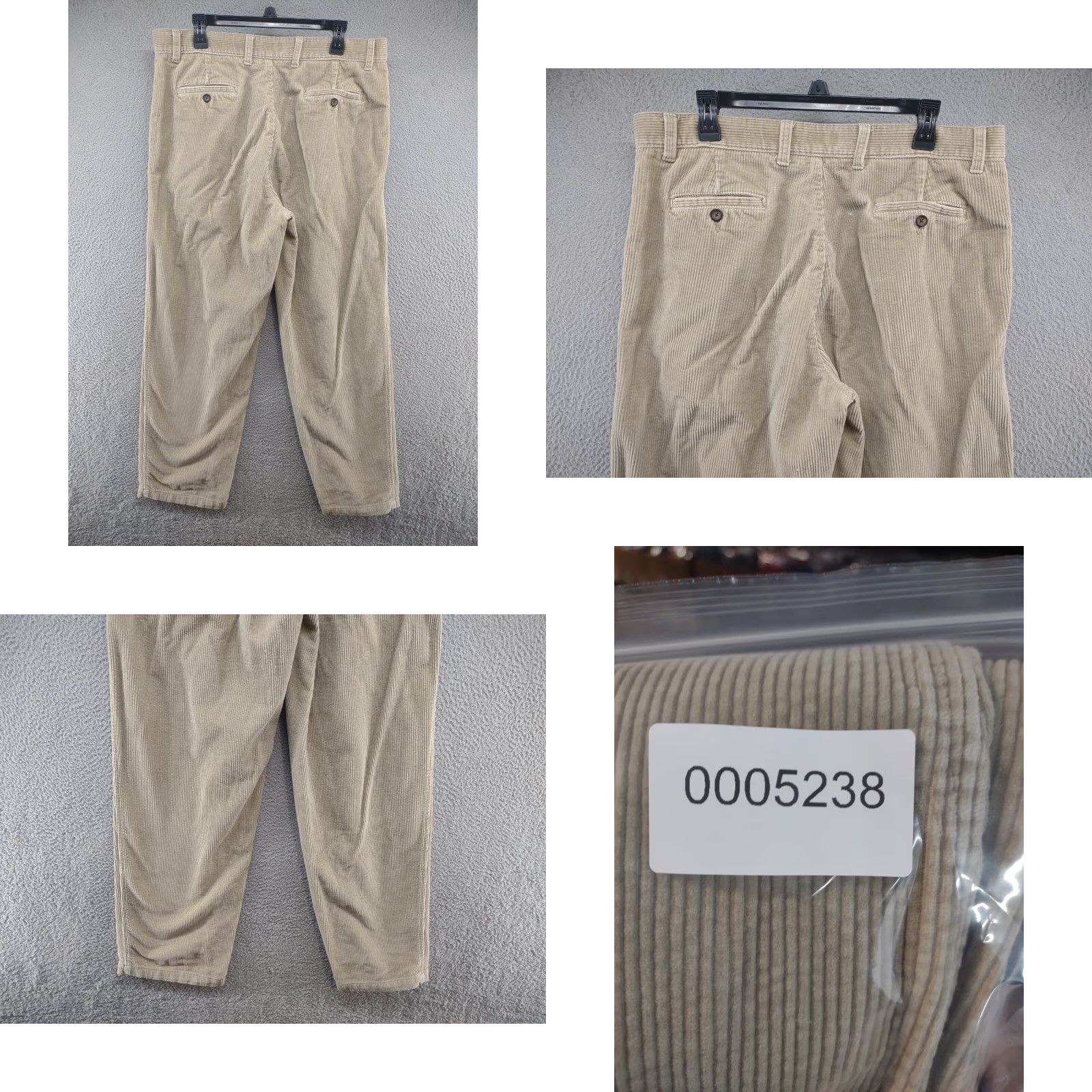 Vintage St. John's Bay Corduroy Pants Men Beige 38x34 Relaxed Fit - Belt Loops, Front Pleated, 34 Inseam, Cotton, Tan Size US 38 / EU 54 - 8 Thumbnail