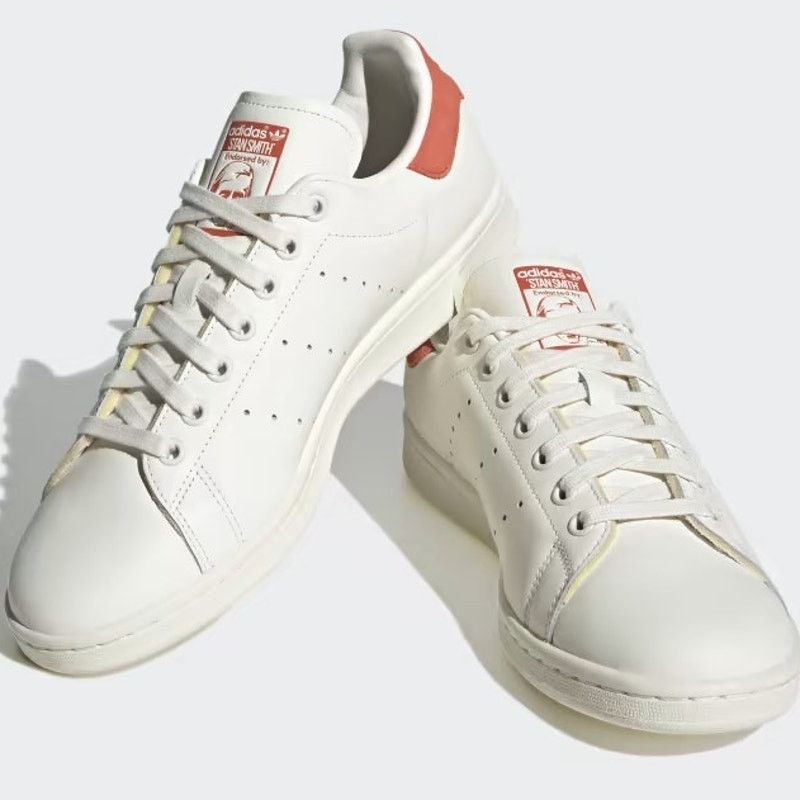 Adidas adidas Stan Smith Leather Trainer Shoes Off White/Red Mens 5 Size US 6.5 / IT 36.5 - 1 Thumbnail