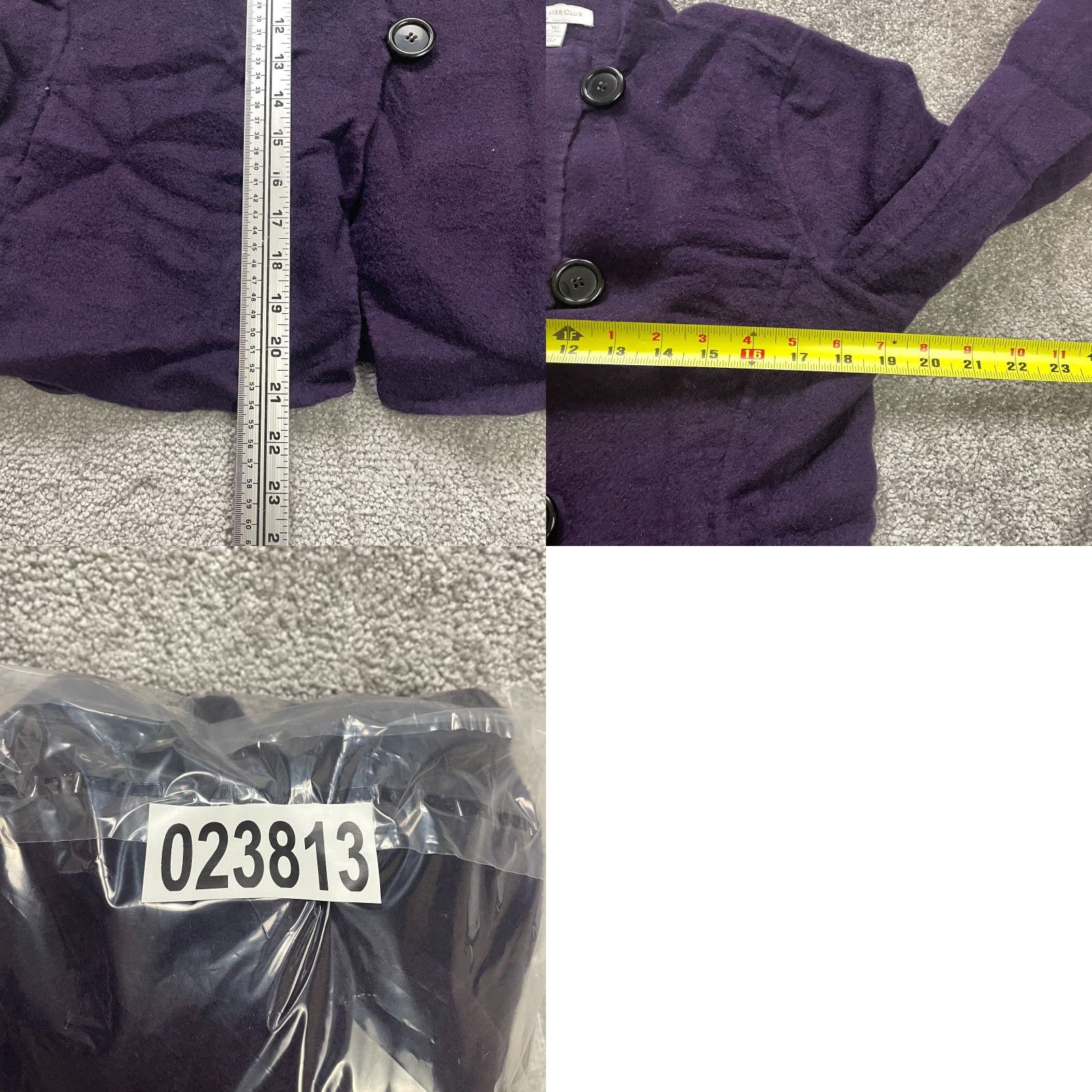 Charter Club Charter Club Wool Coat 10 Purple Button Collarless Work Business Classic Designer Womens Size L / US 10 / IT 46 - 8 Thumbnail
