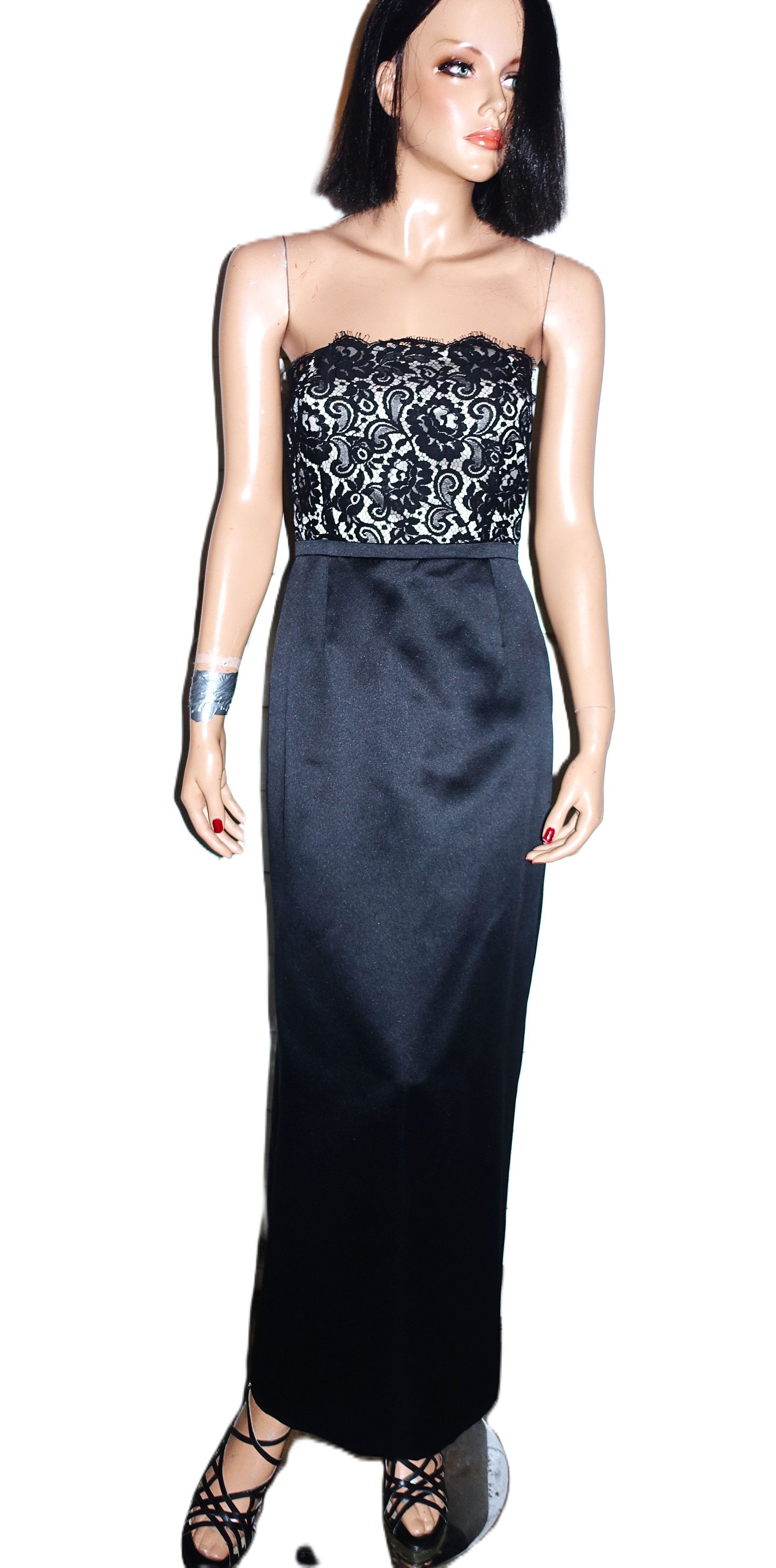 Ann Taylor Ann Taylor Black White Lace Strapless Dress 2 Size XS / US 0-2 / IT 36-38 - 1 Thumbnail