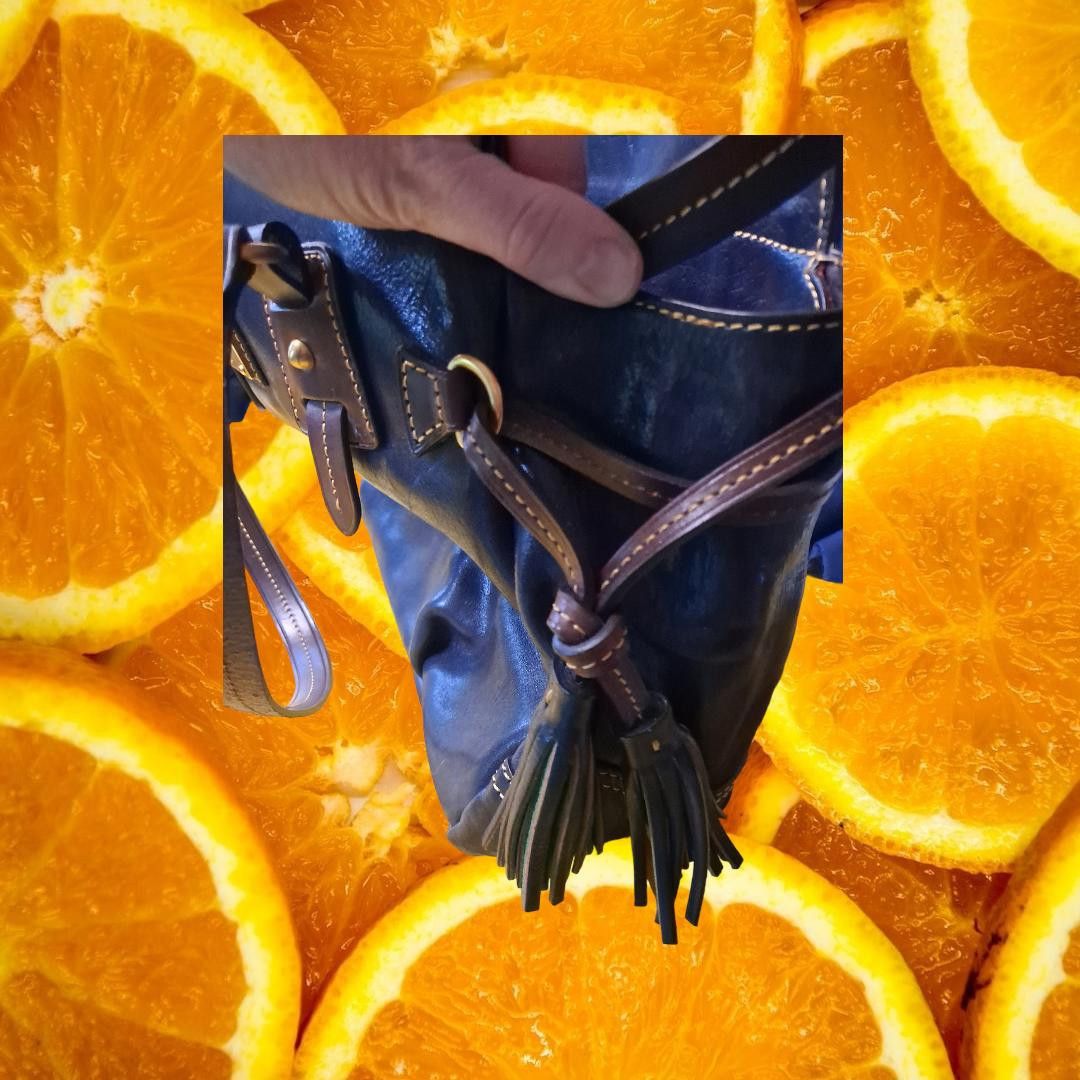 Dooney & Bourke Dooney & Bourke Blue Leather Shoulder Bag/Purse with Fringe Size ONE SIZE - 6 Thumbnail
