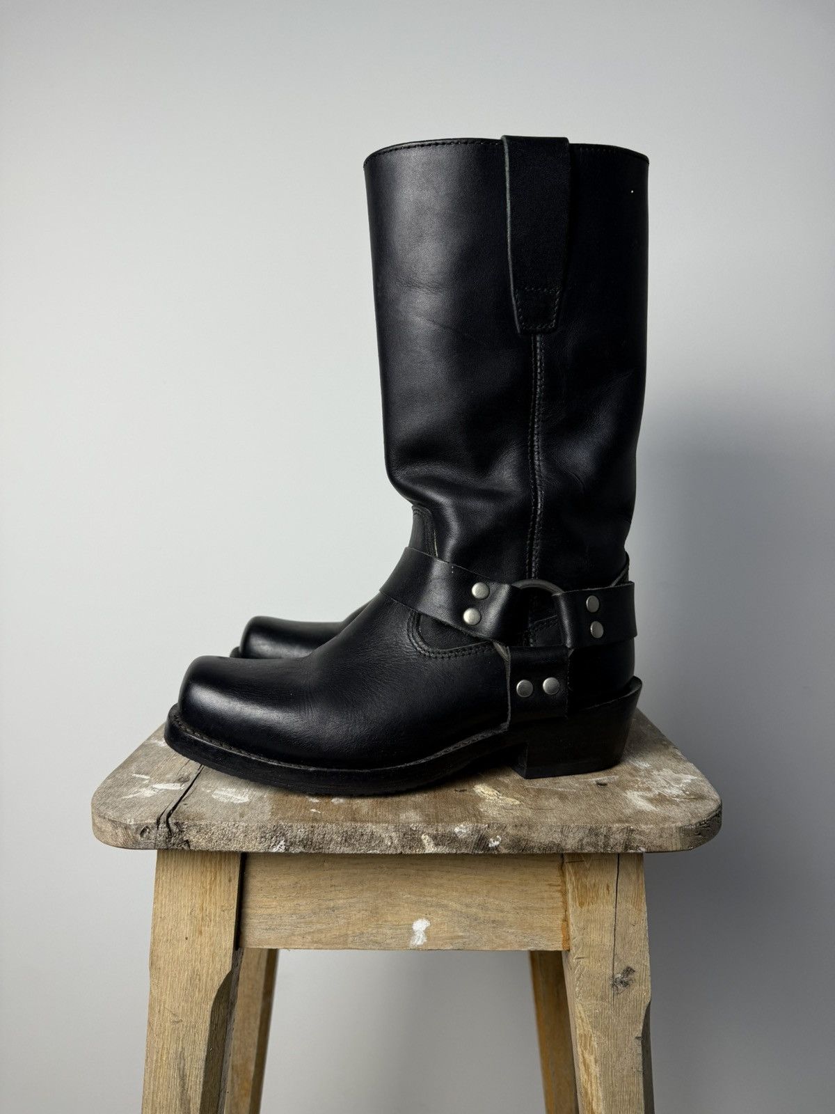 Cowboy Equipment Vintage Cowboy Black Leather Boots Spirit Motors Size US 6 / EU 39 - 1 Thumbnail