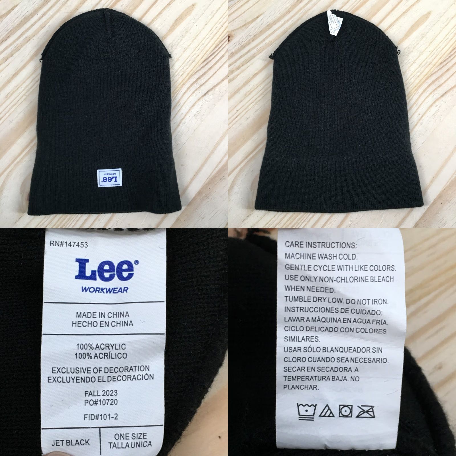 Lee Lee Beanie Mens One Size Black Cuffed Knitted Winter Hat Stretch Casual Workwear Size ONE SIZE - 8 Thumbnail