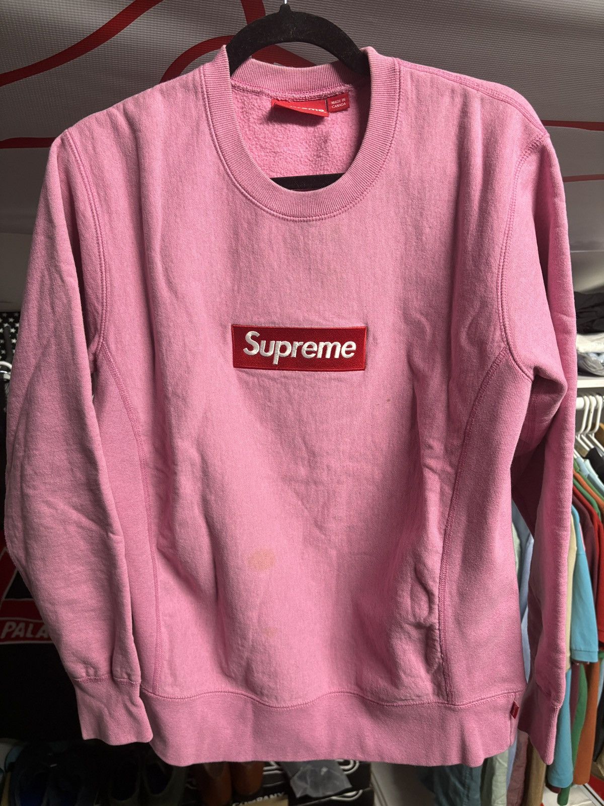 Supreme Supreme Box Logo Crewneck Heather Pink | Grailed